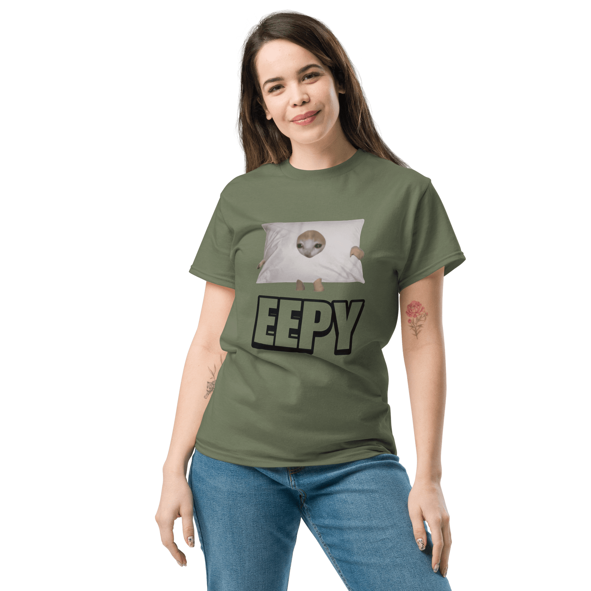 Eepy Classic T-Shirt Meme - Military Green | Shirtposting