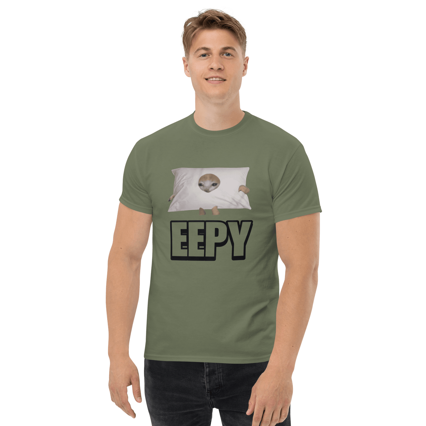 Eepy Classic T-Shirt Meme - Military Green | Shirtposting