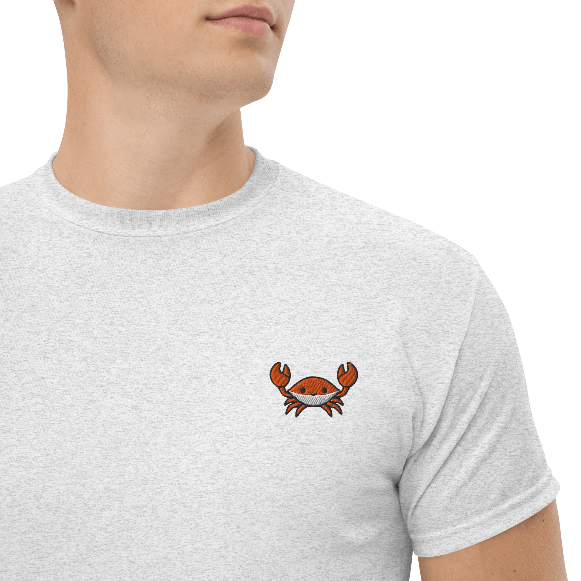 Embroidery Crab Classic T-Shirt Meme - Ash | Shirtposting