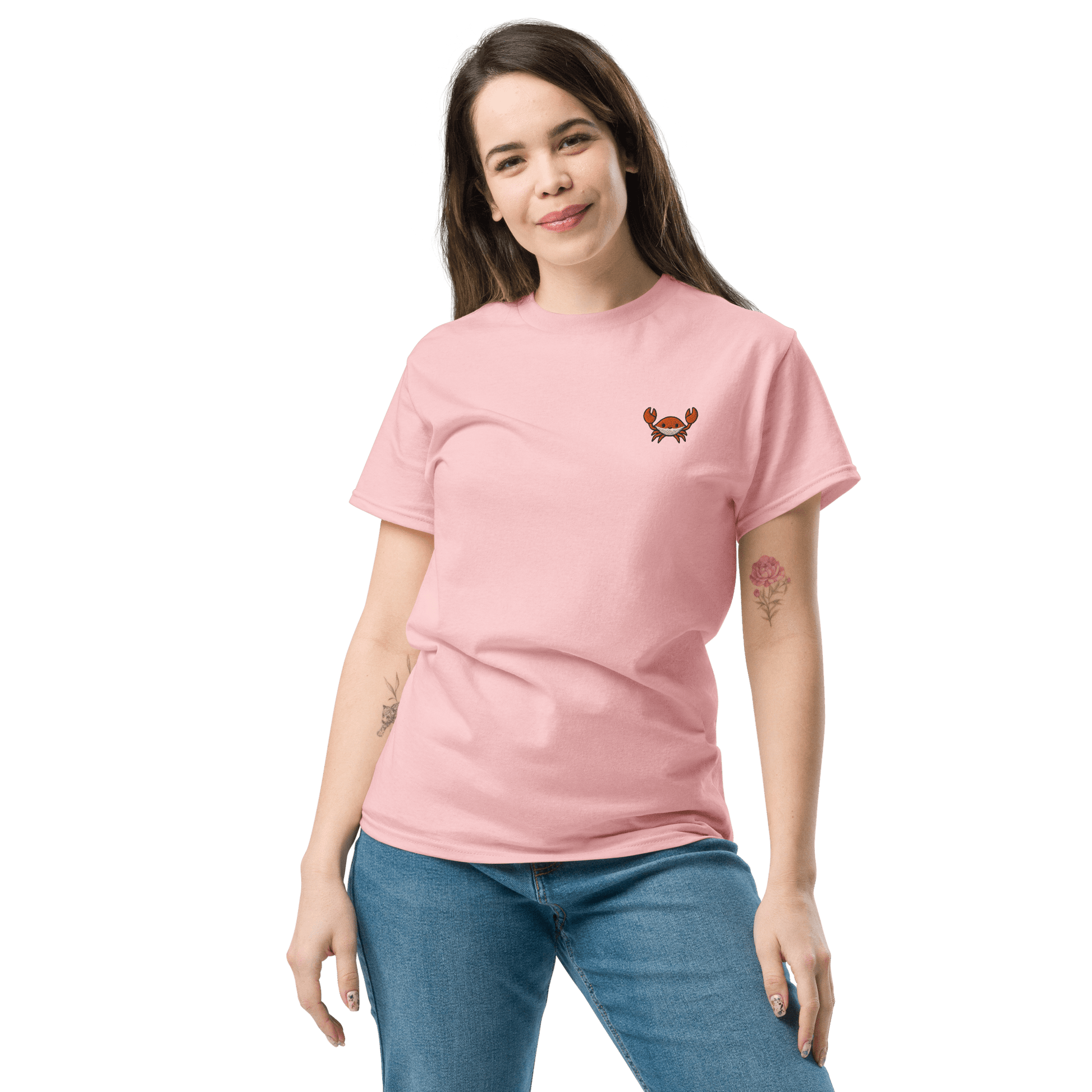Embroidery Crab Classic T-Shirt Meme - Ash | Shirtposting
