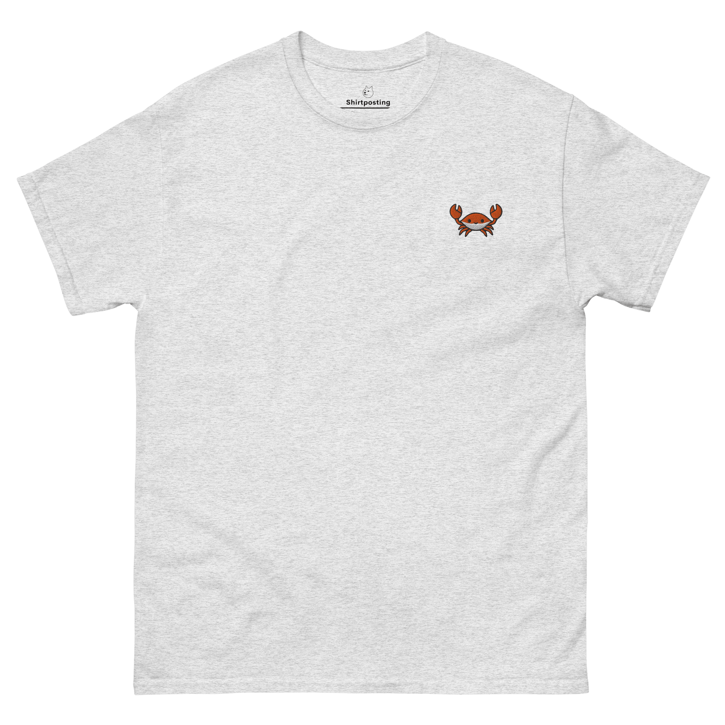 Embroidery Crab Classic T-Shirt Meme - Ash | Shirtposting