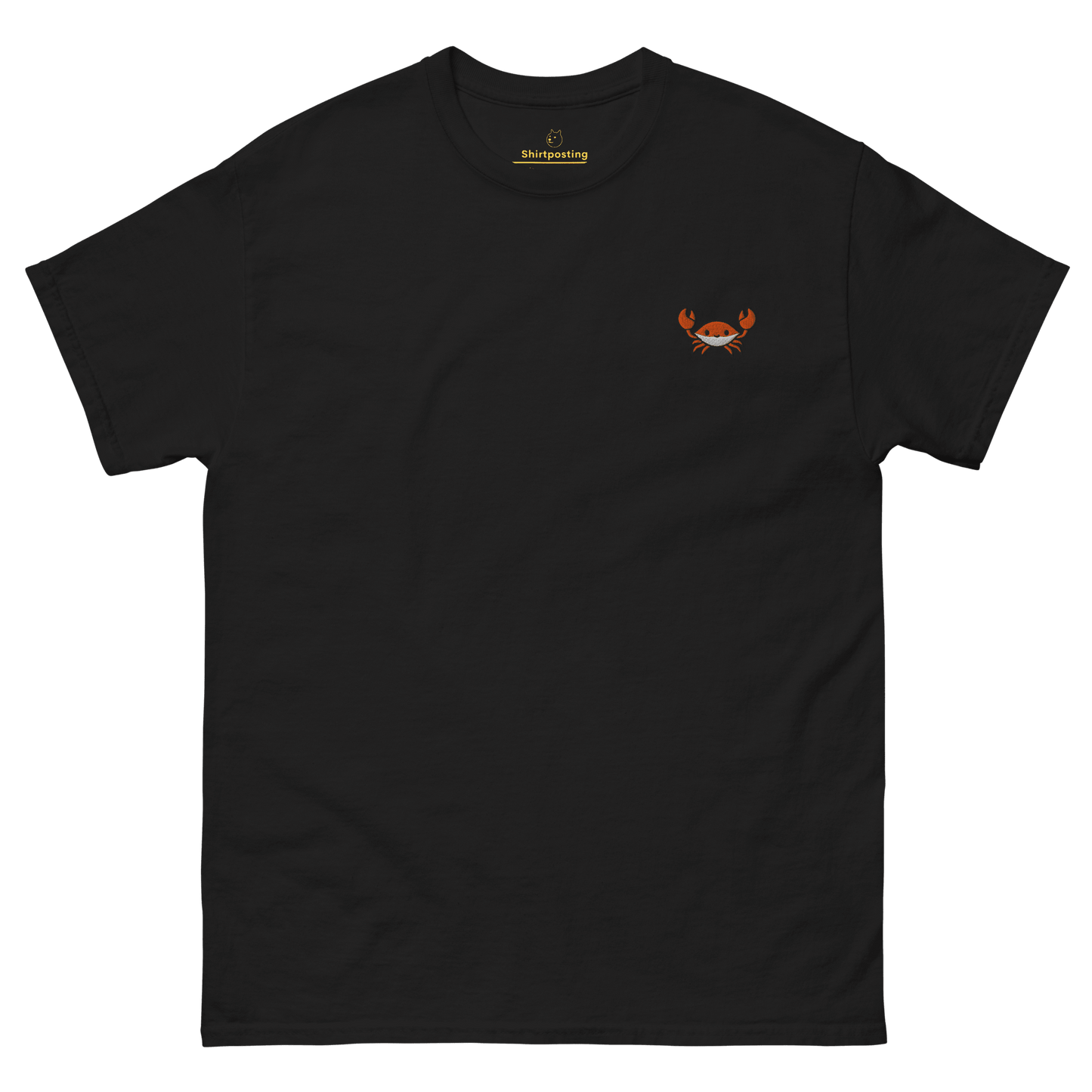 Embroidery Crab Classic T-Shirt Meme - Black | Shirtposting