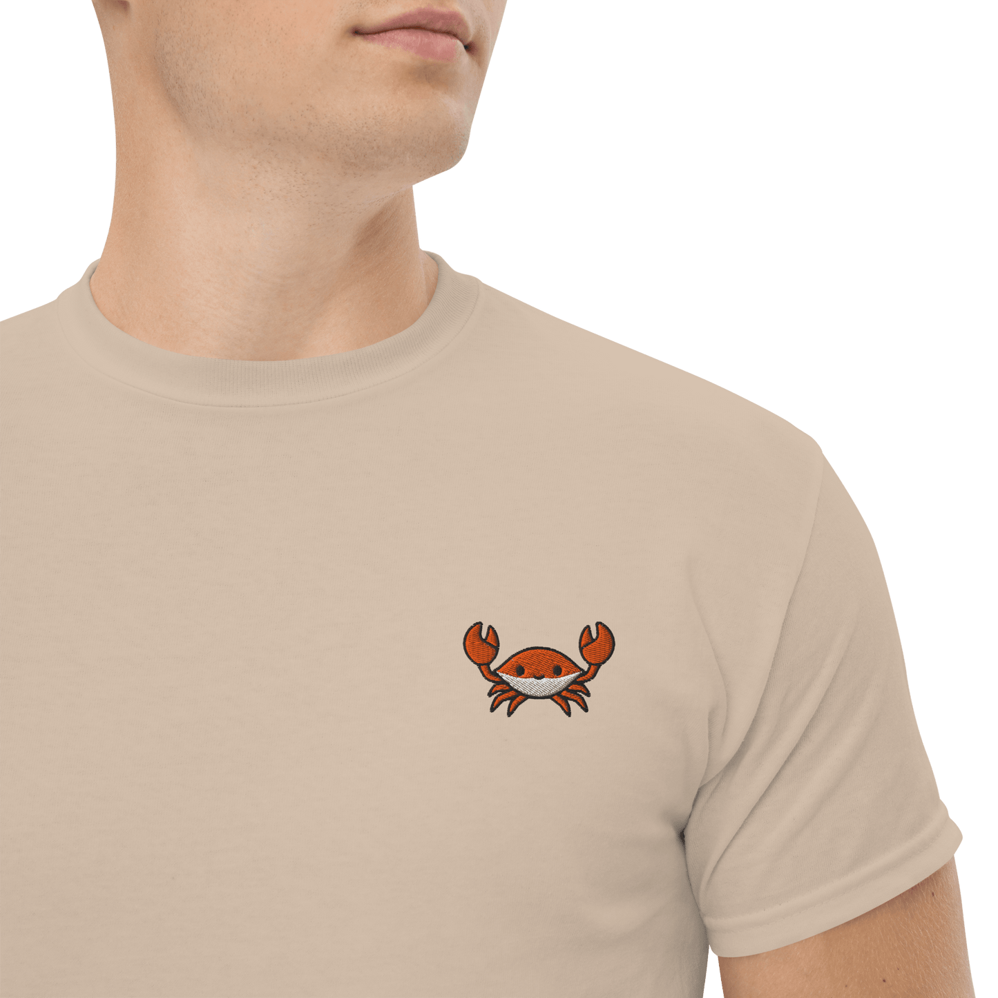 Embroidery Crab Classic T-Shirt Meme - Military Green | Shirtposting