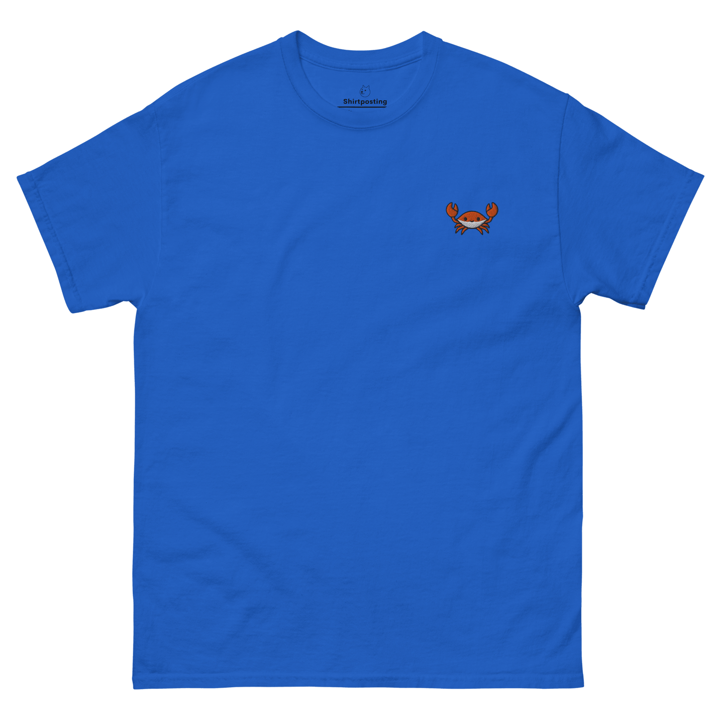 Embroidery Crab Classic T-Shirt Meme - Royal | Shirtposting
