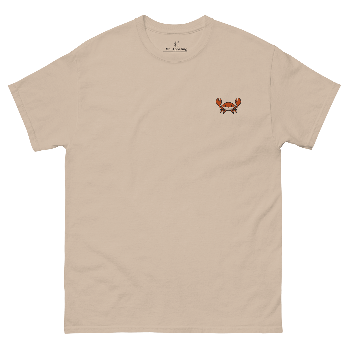 Embroidery Crab Classic T-Shirt Meme - Sand | Shirtposting