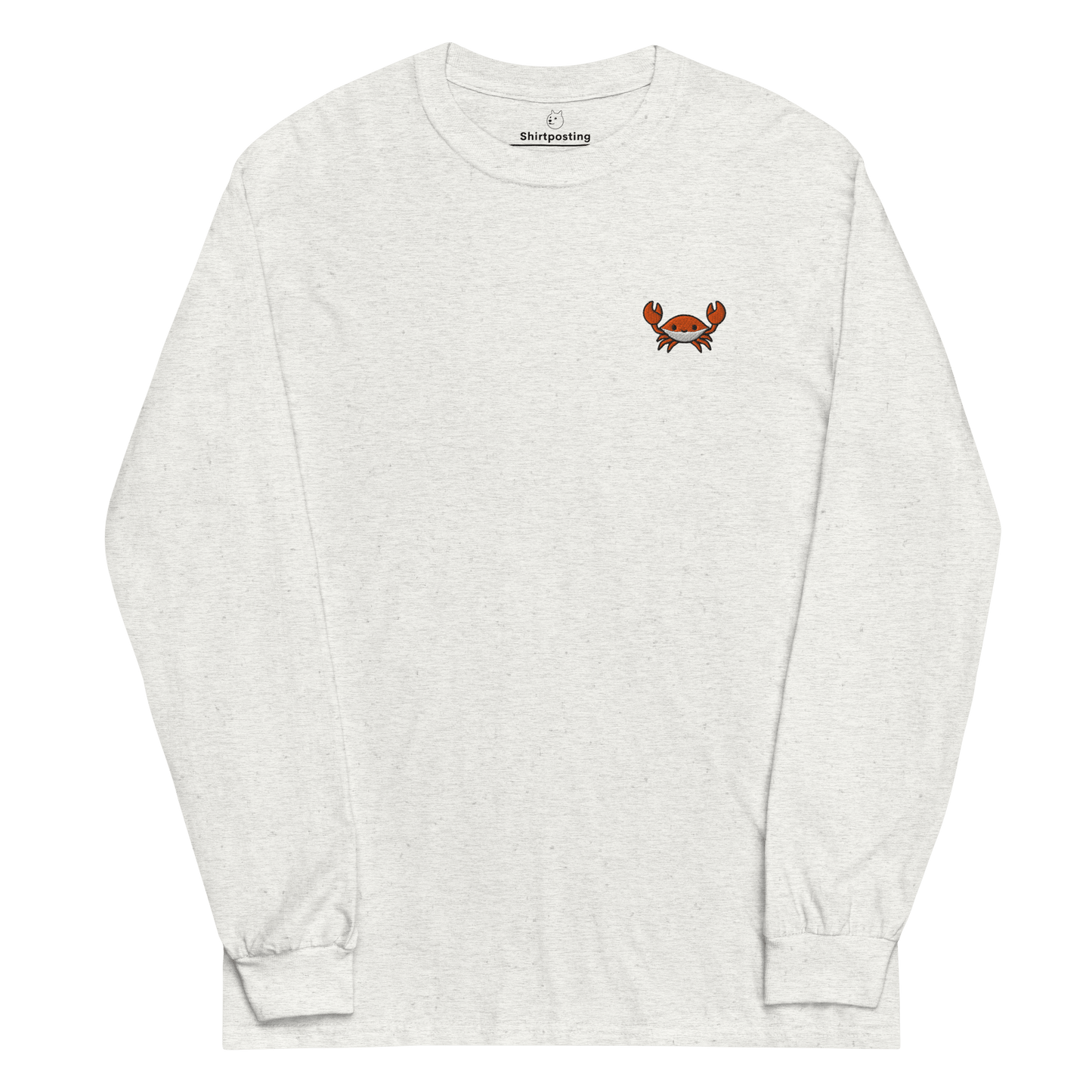 Embroidery Crab Long Sleeve T-Shirt Meme - Ash | Shirtposting