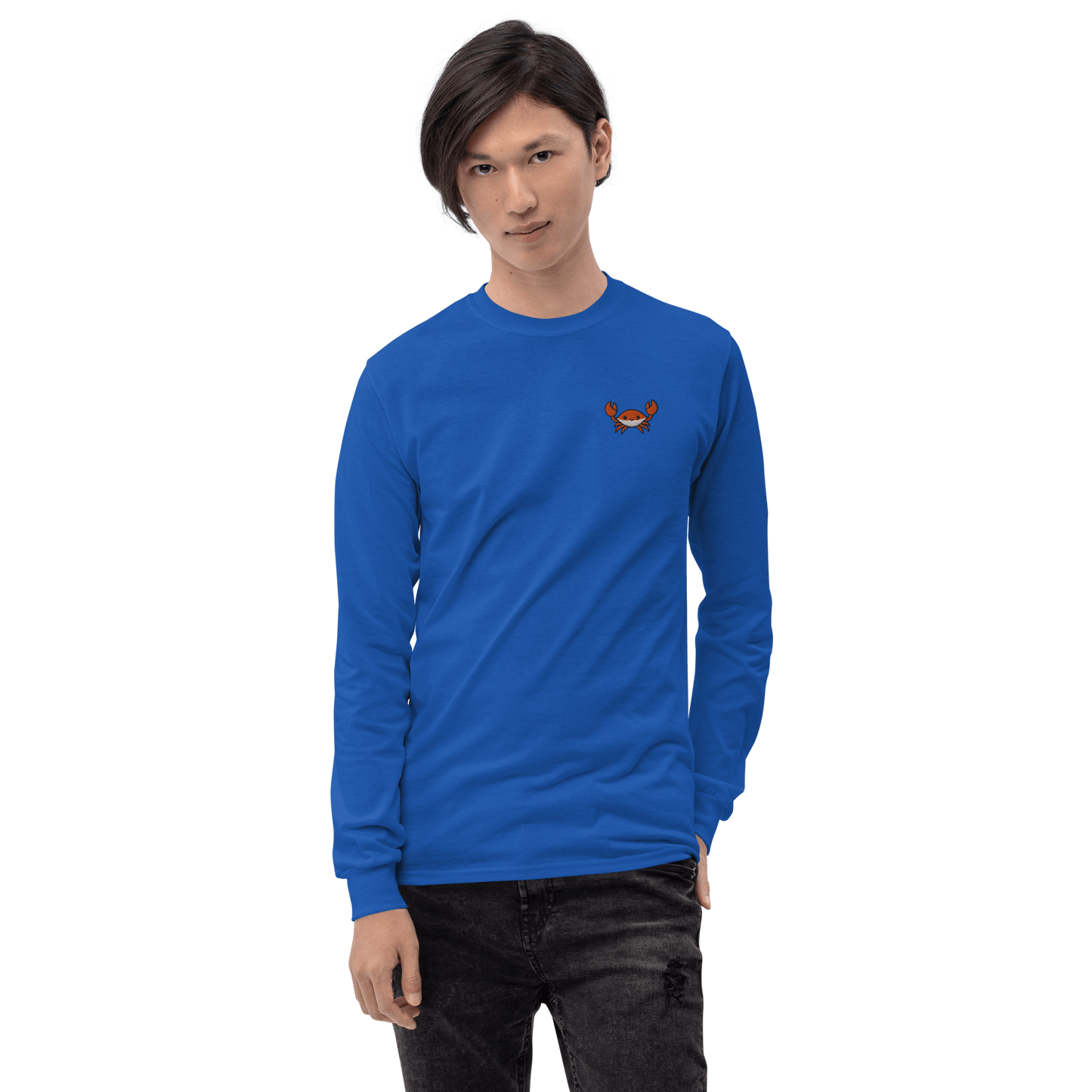 Embroidery Crab Long Sleeve T-Shirt Meme - Sport Grey | Shirtposting