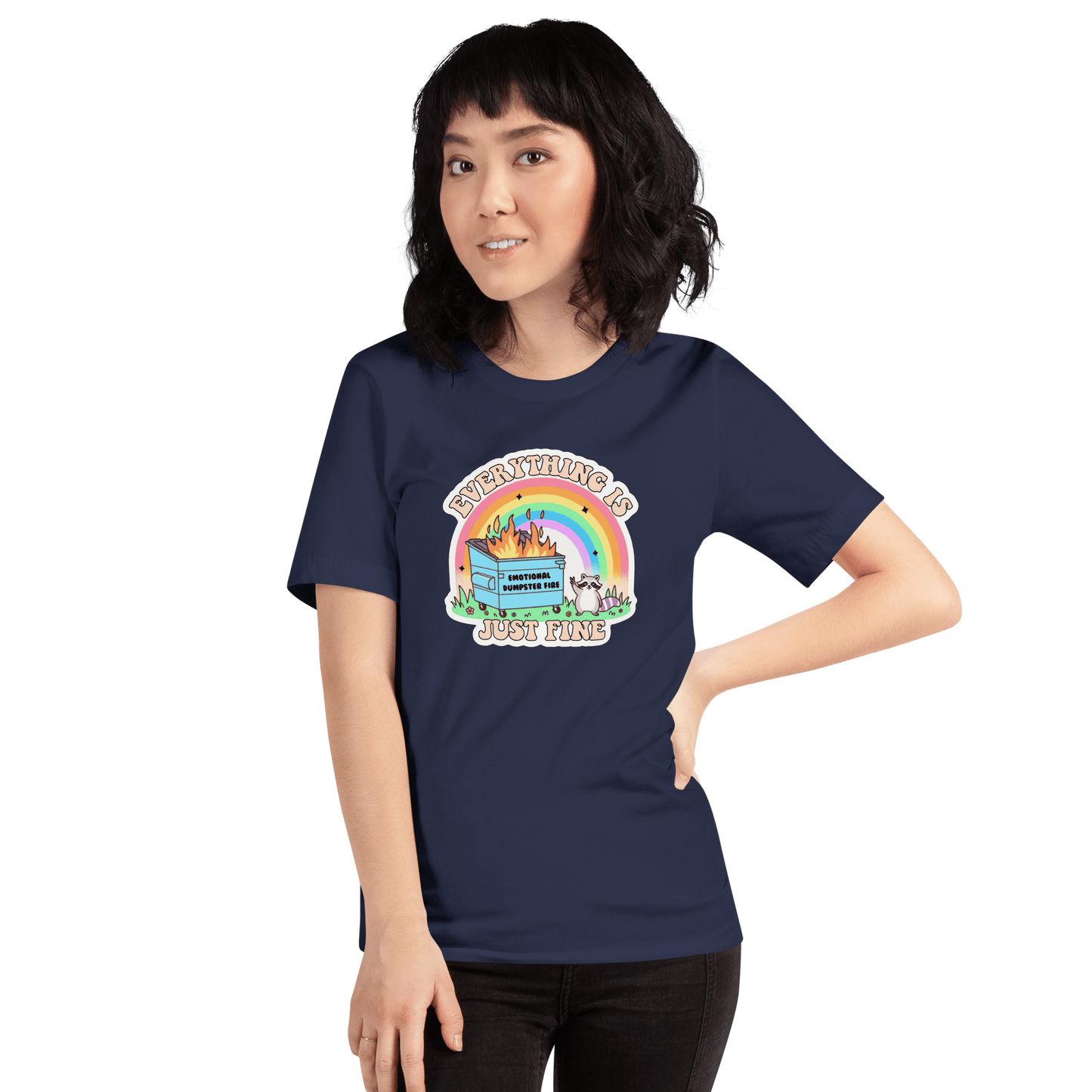 Everything is Just Fine Classic T-Shirt Meme - Military Green | Shirtposting