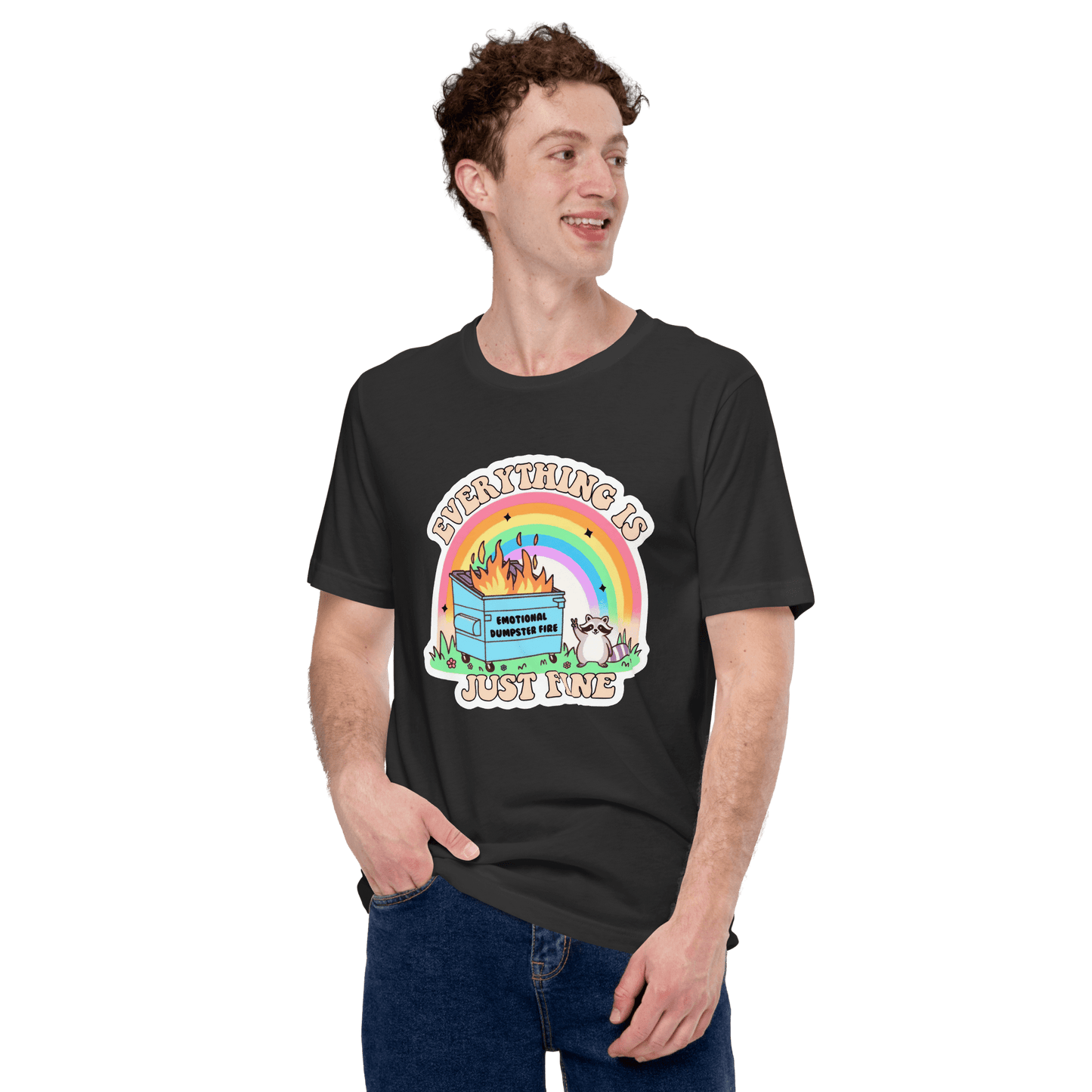Everything is Just Fine Classic T-Shirt Meme - Military Green | Shirtposting