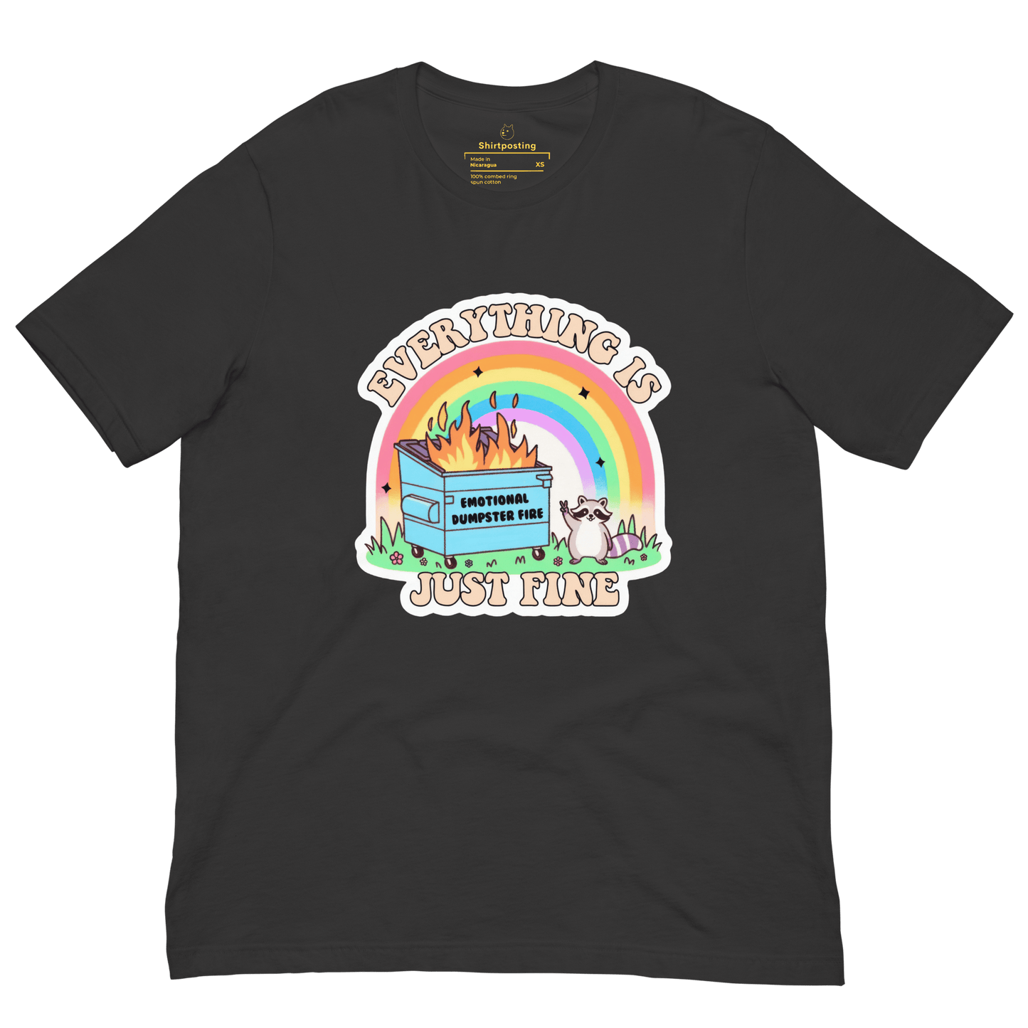 Everything is Just Fine Classic T-Shirt Meme - Military Green | Shirtposting