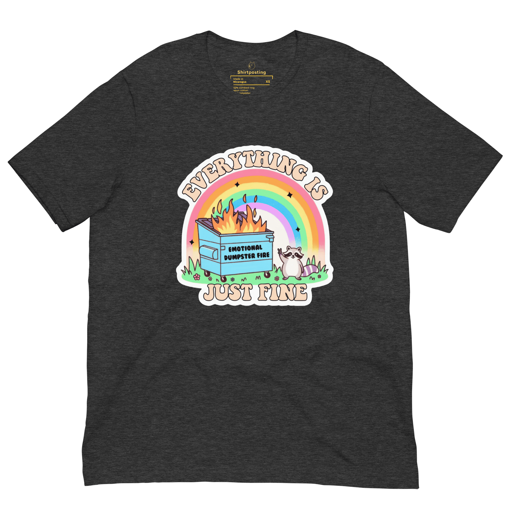 Everything is Just Fine Classic T-Shirt Meme - True Royal | Shirtposting