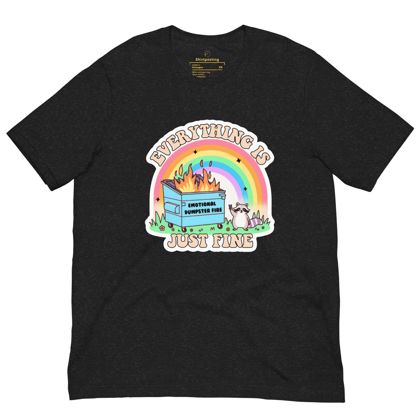 Everything is Just Fine Classic T-Shirt Meme - True Royal | Shirtposting