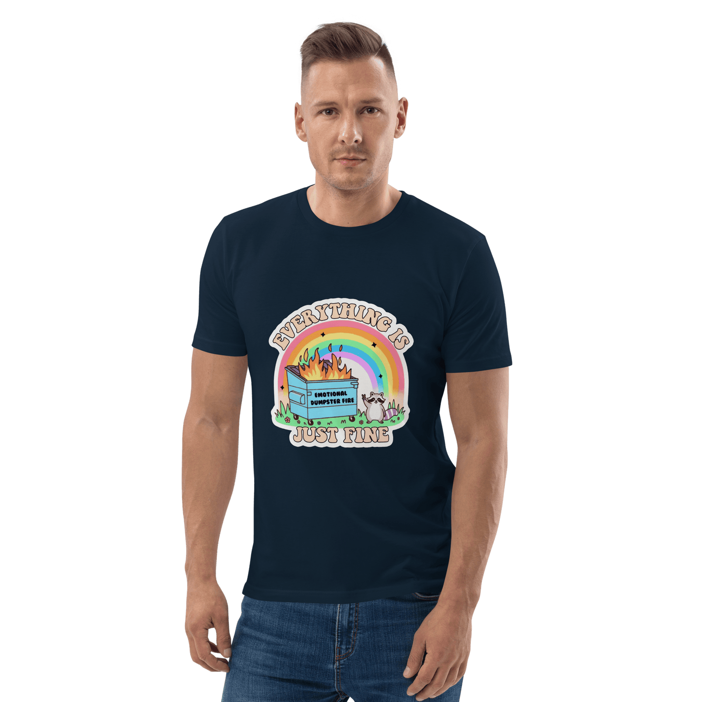Everything Is Just Fine Premium Organic T-Shirt Meme - Dark Heather Grey | Shirtposting