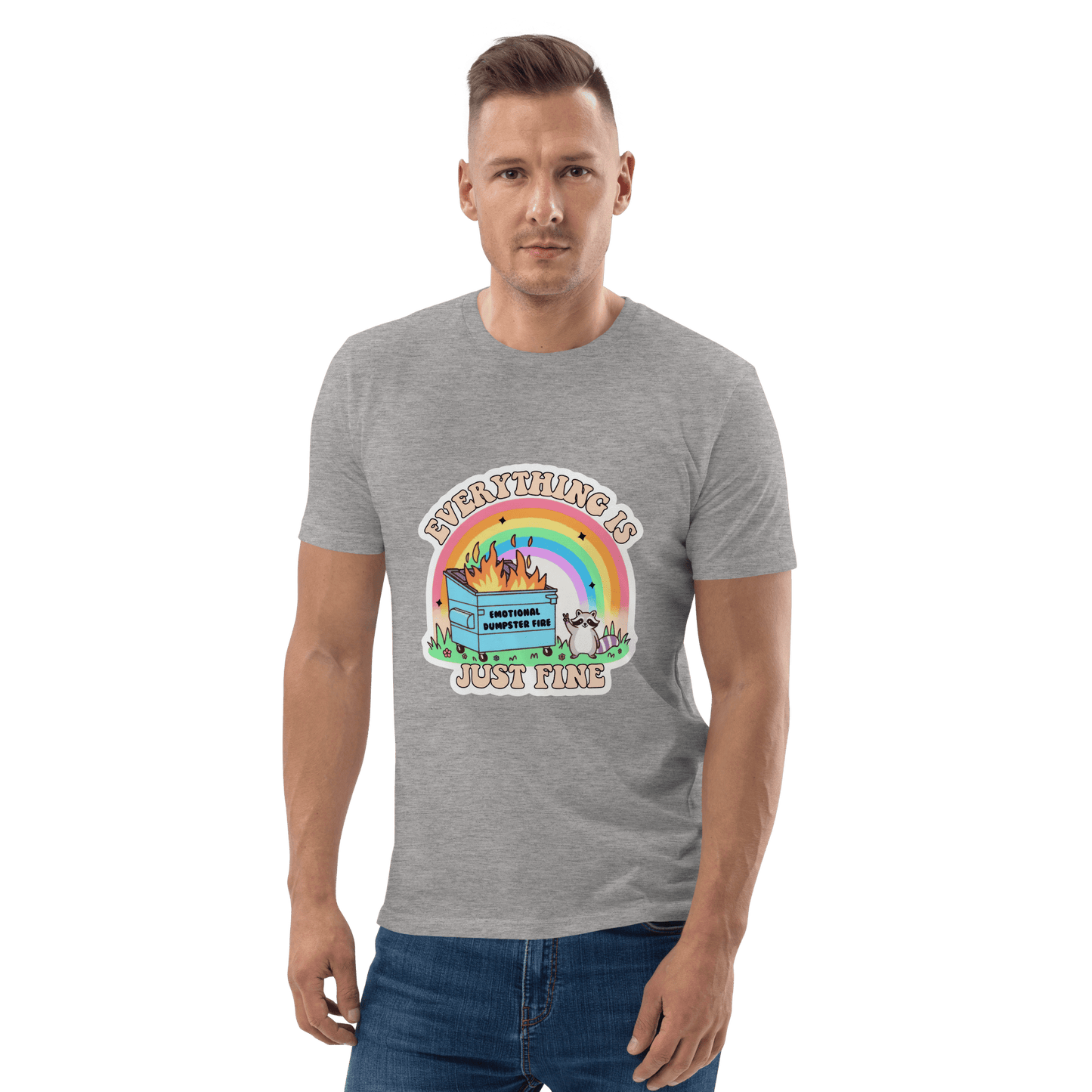 Everything Is Just Fine Premium Organic T-Shirt Meme - Dark Heather Grey | Shirtposting
