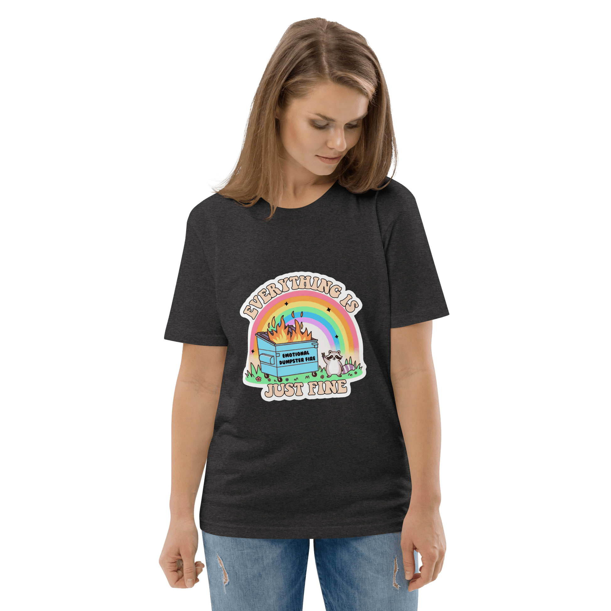 Everything Is Just Fine Premium Organic T-Shirt Meme - Dark Heather Grey | Shirtposting