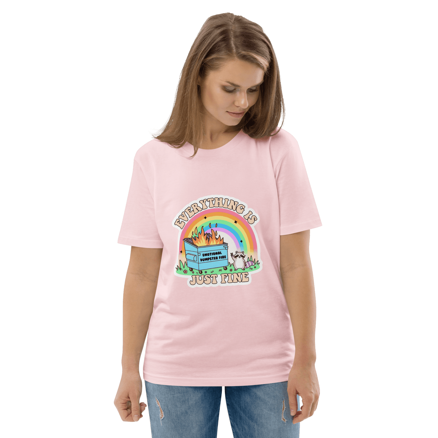 Everything Is Just Fine Premium Organic T-Shirt Meme - Dark Heather Grey | Shirtposting