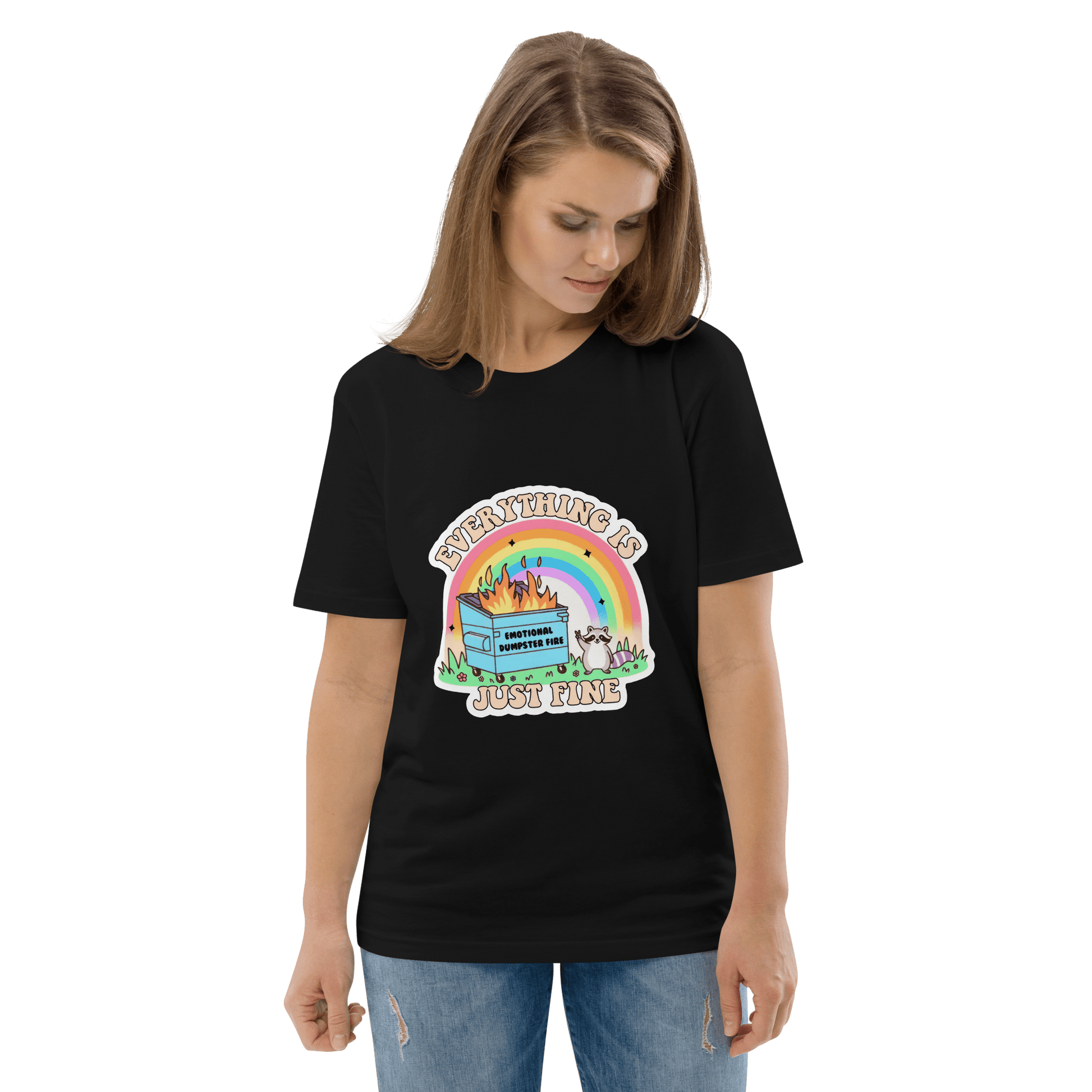 Everything Is Just Fine Premium Organic T-Shirt Meme - Dark Heather Grey | Shirtposting
