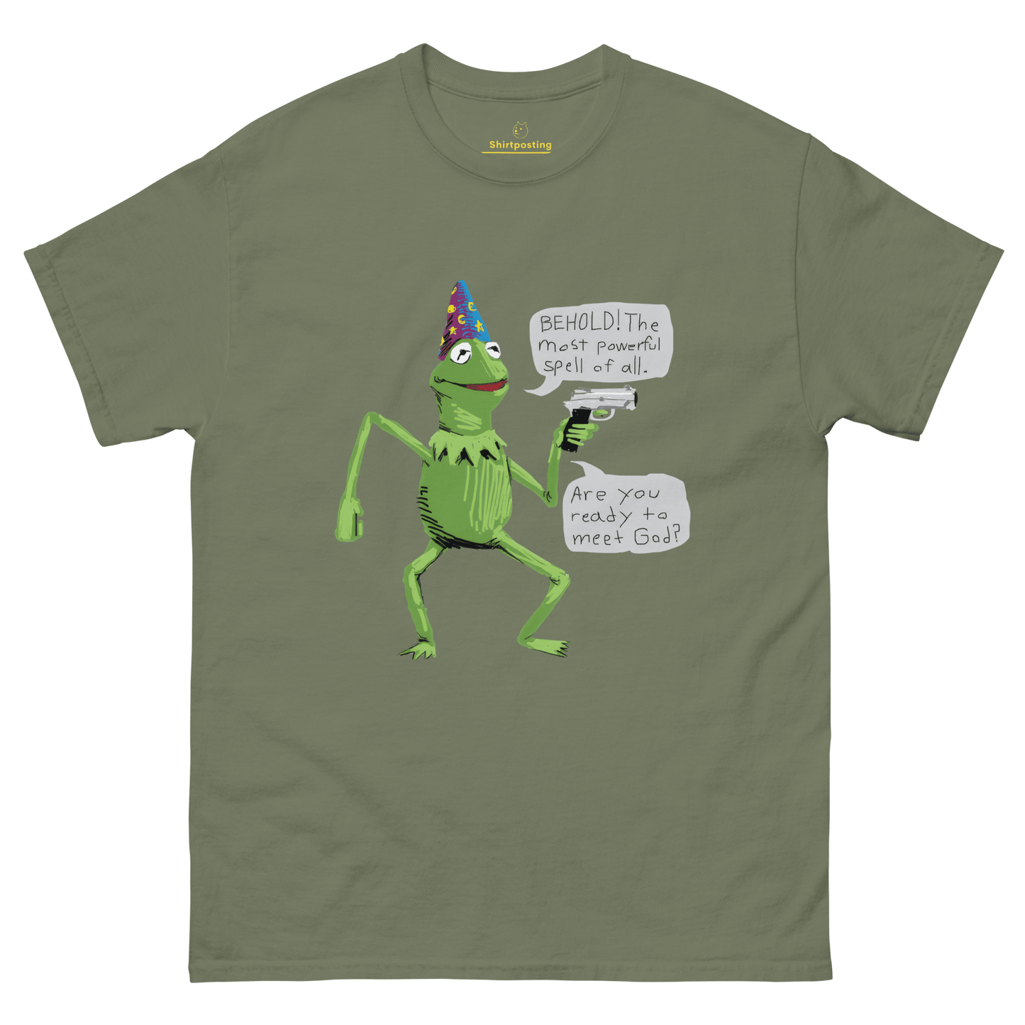 Frog Meme Classic T-Shirt Meme - Military Green | Shirtposting