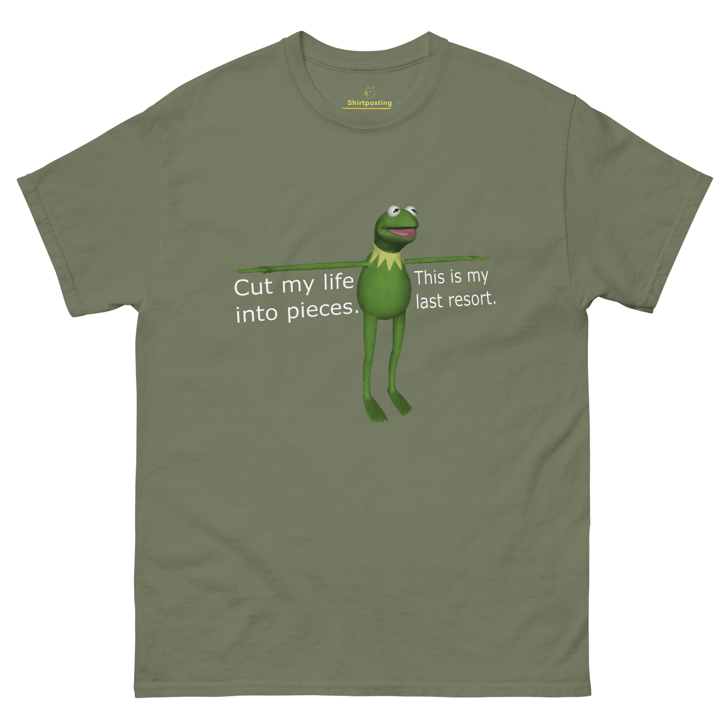 Frog Meme Classic T-Shirt Meme - Military Green | Shirtposting