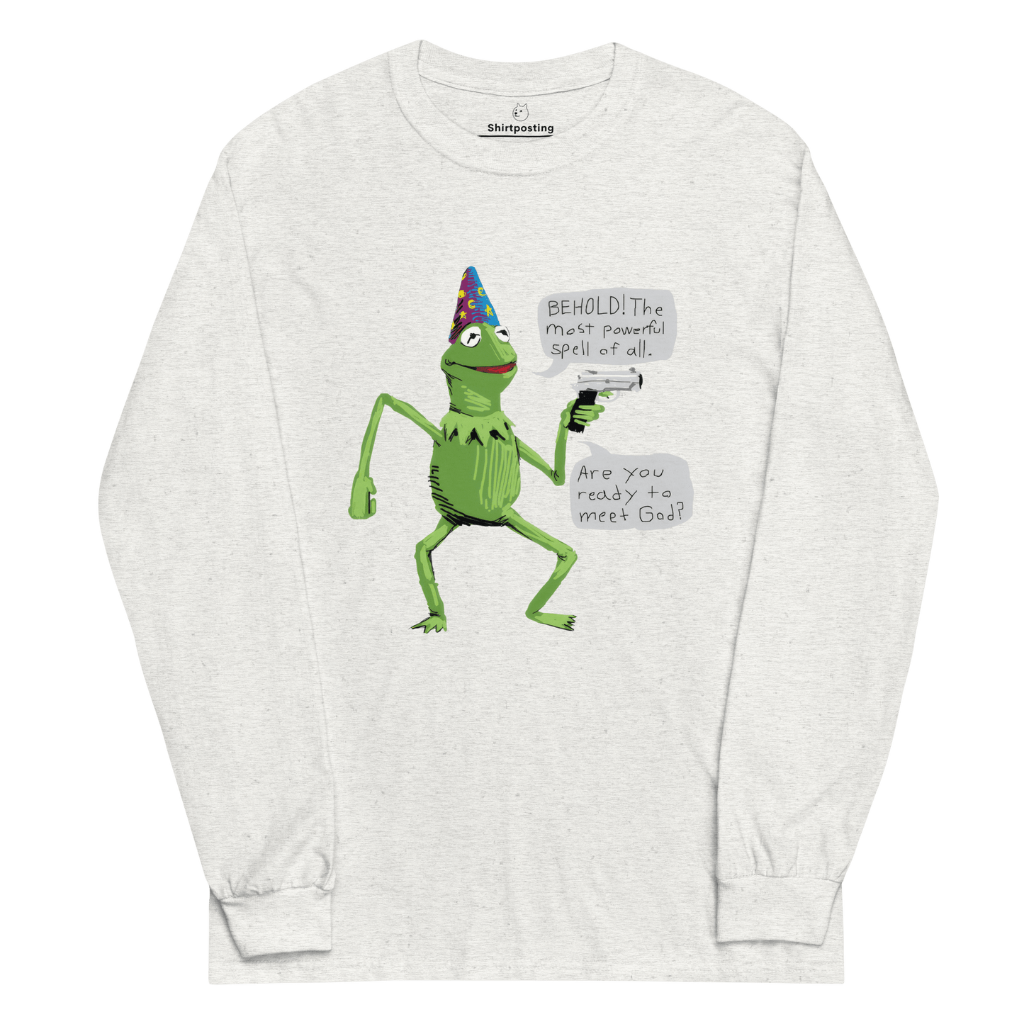 Frog Meme Long Sleeve T-Shirt Meme - Ash | Shirtposting