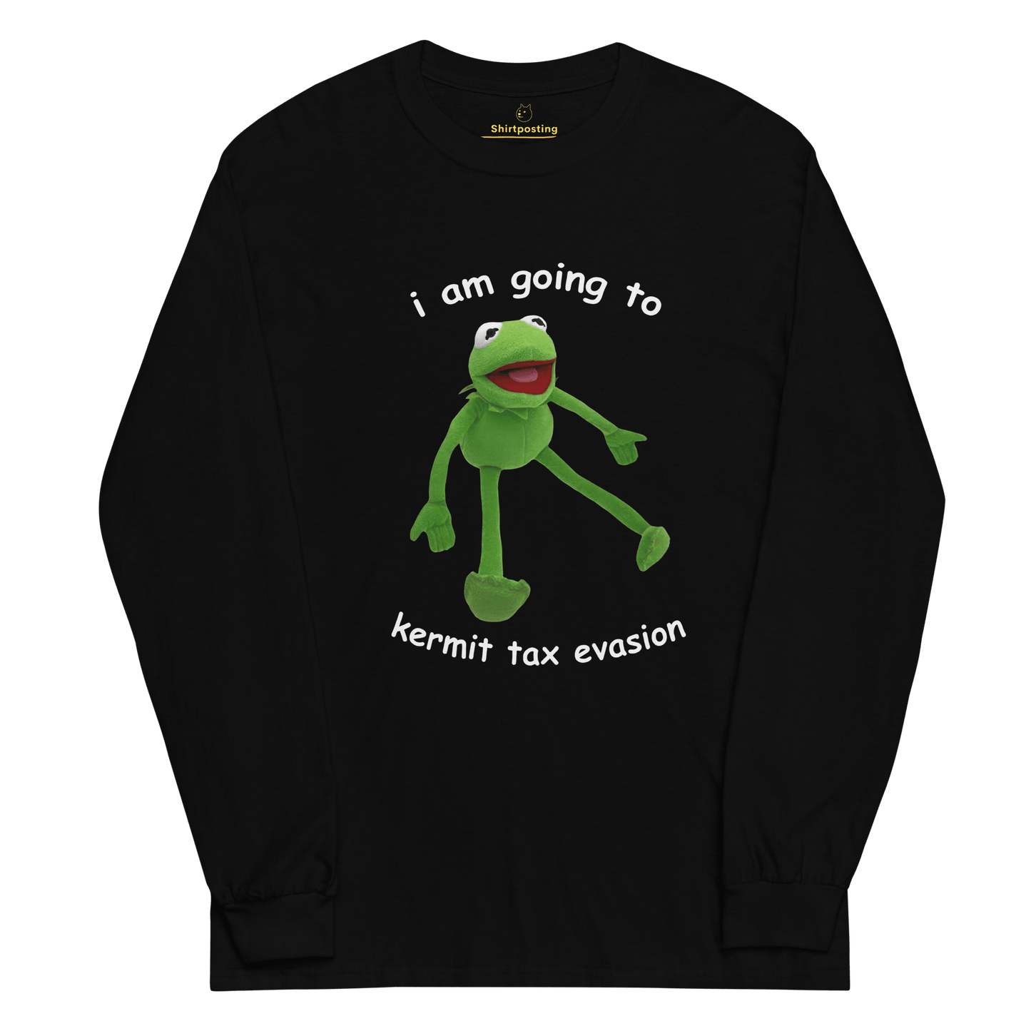 Frog Meme Long Sleeve T-Shirt Meme - Black | Shirtposting