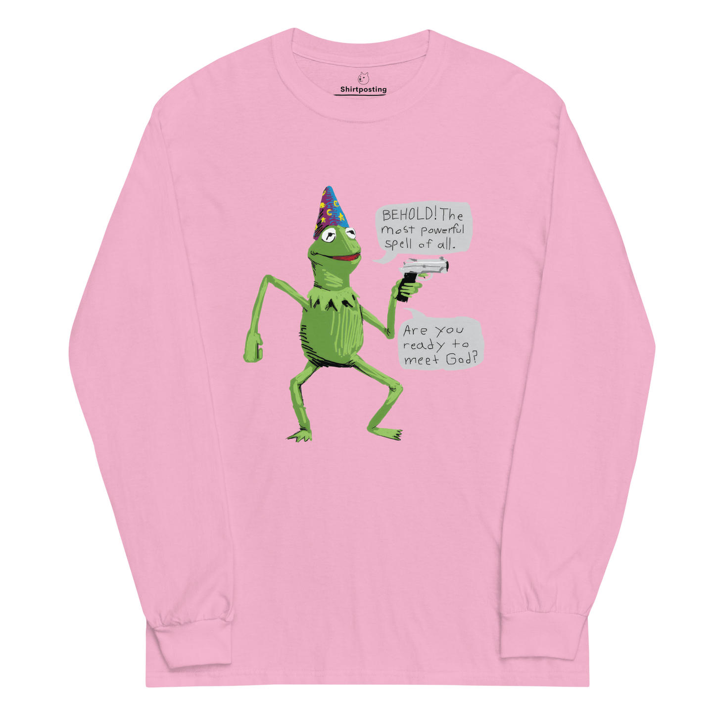 Frog Meme Long Sleeve T-Shirt Meme - Light Pink | Shirtposting