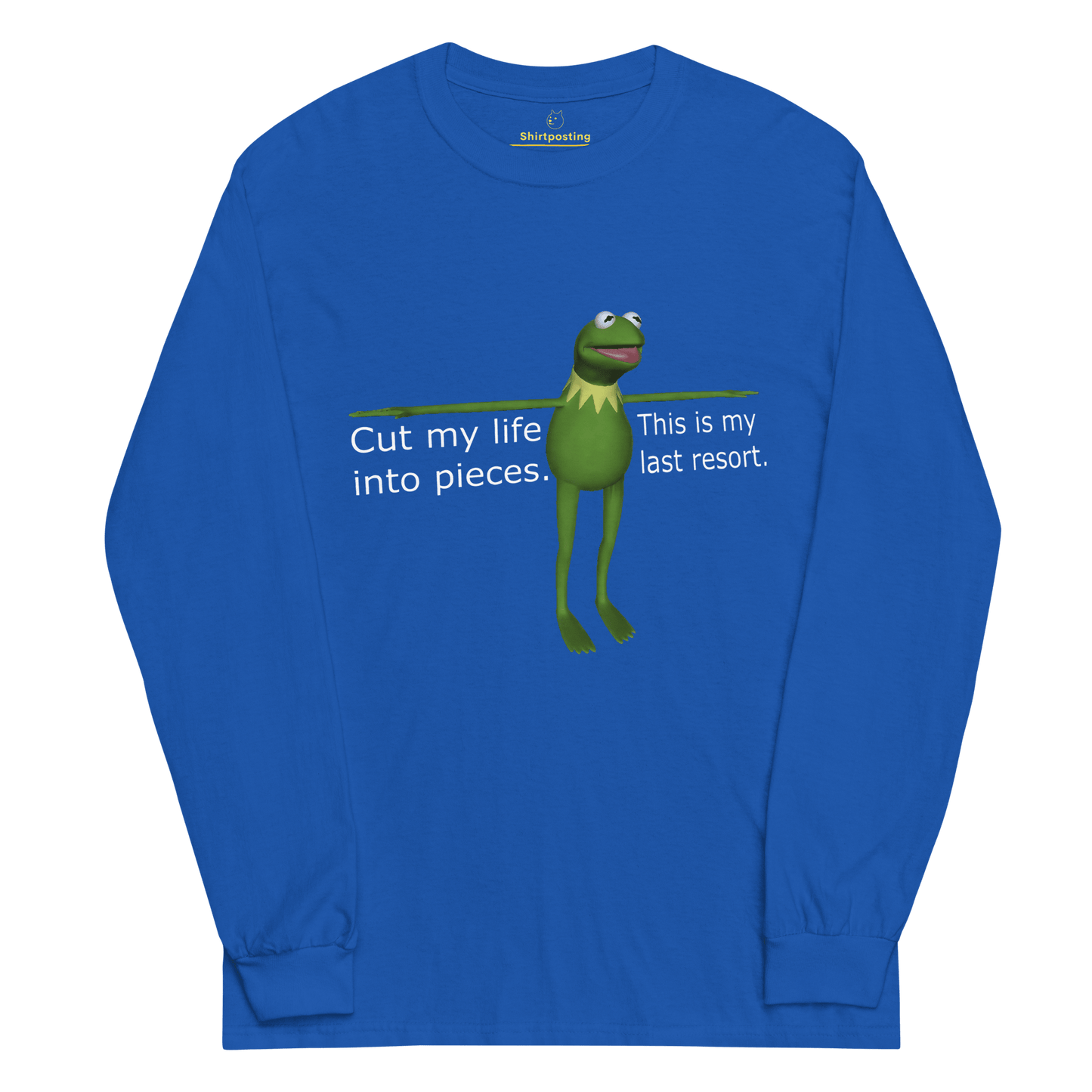 Frog Meme Long Sleeve T-Shirt Meme - Royal | Shirtposting