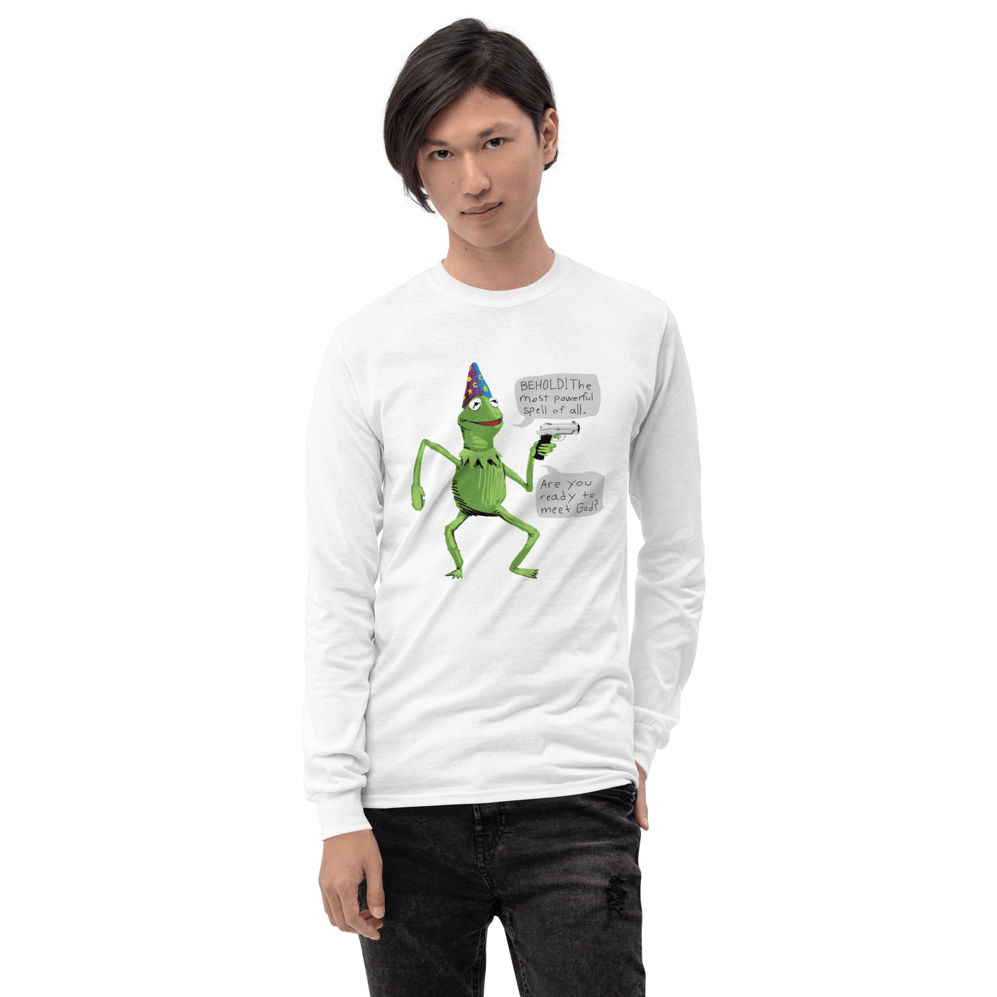 Frog Meme Long Sleeve T-Shirt Meme - Sport Grey | Shirtposting
