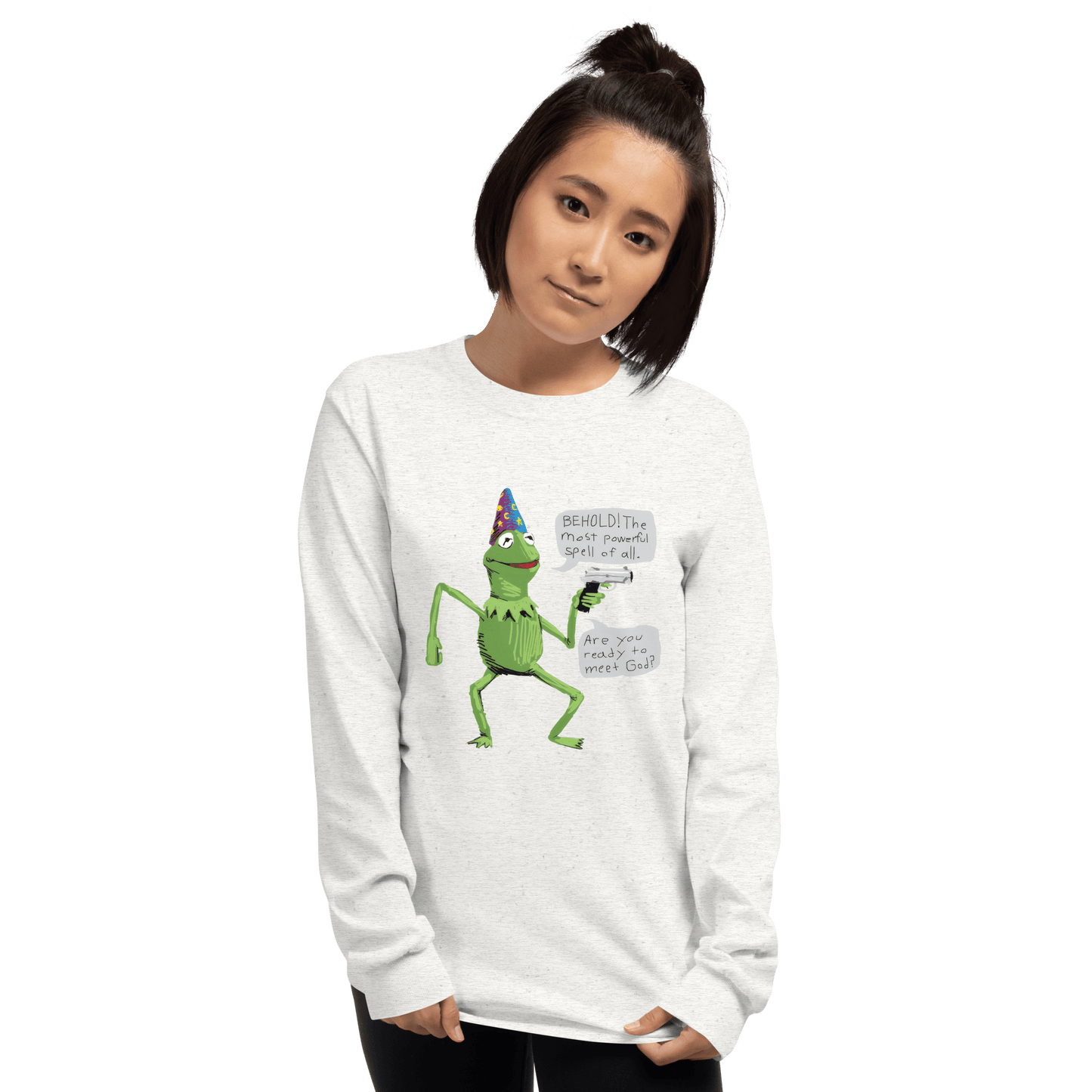 Frog Meme Long Sleeve T-Shirt Meme - Sport Grey | Shirtposting