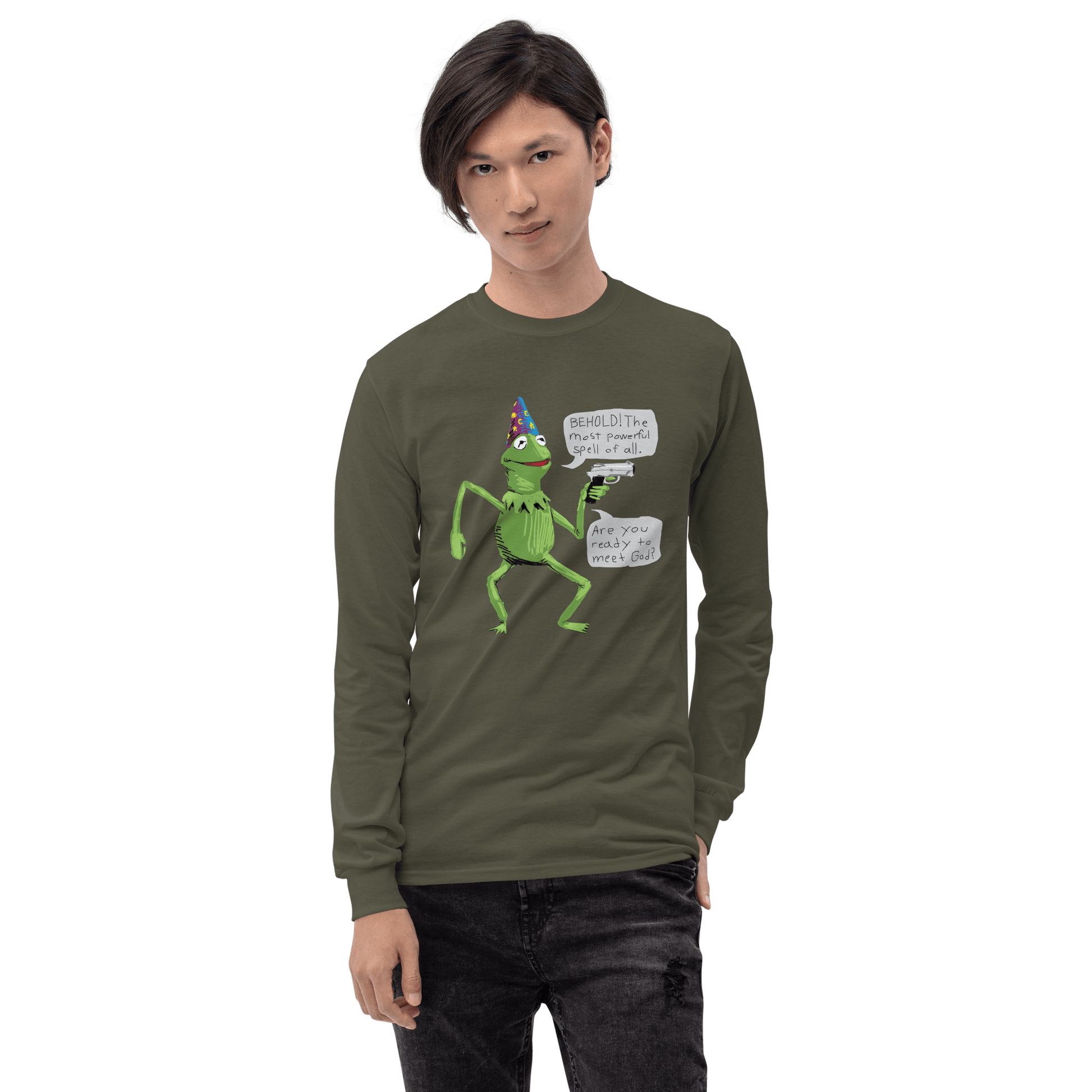 Frog Meme Long Sleeve T-Shirt Meme - Sport Grey | Shirtposting