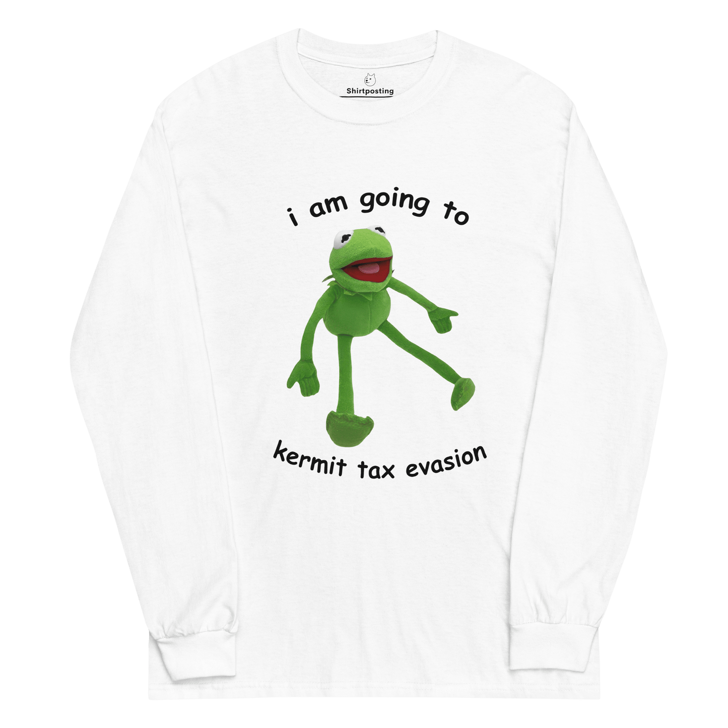 Frog Meme Long Sleeve T-Shirt Meme - White | Shirtposting