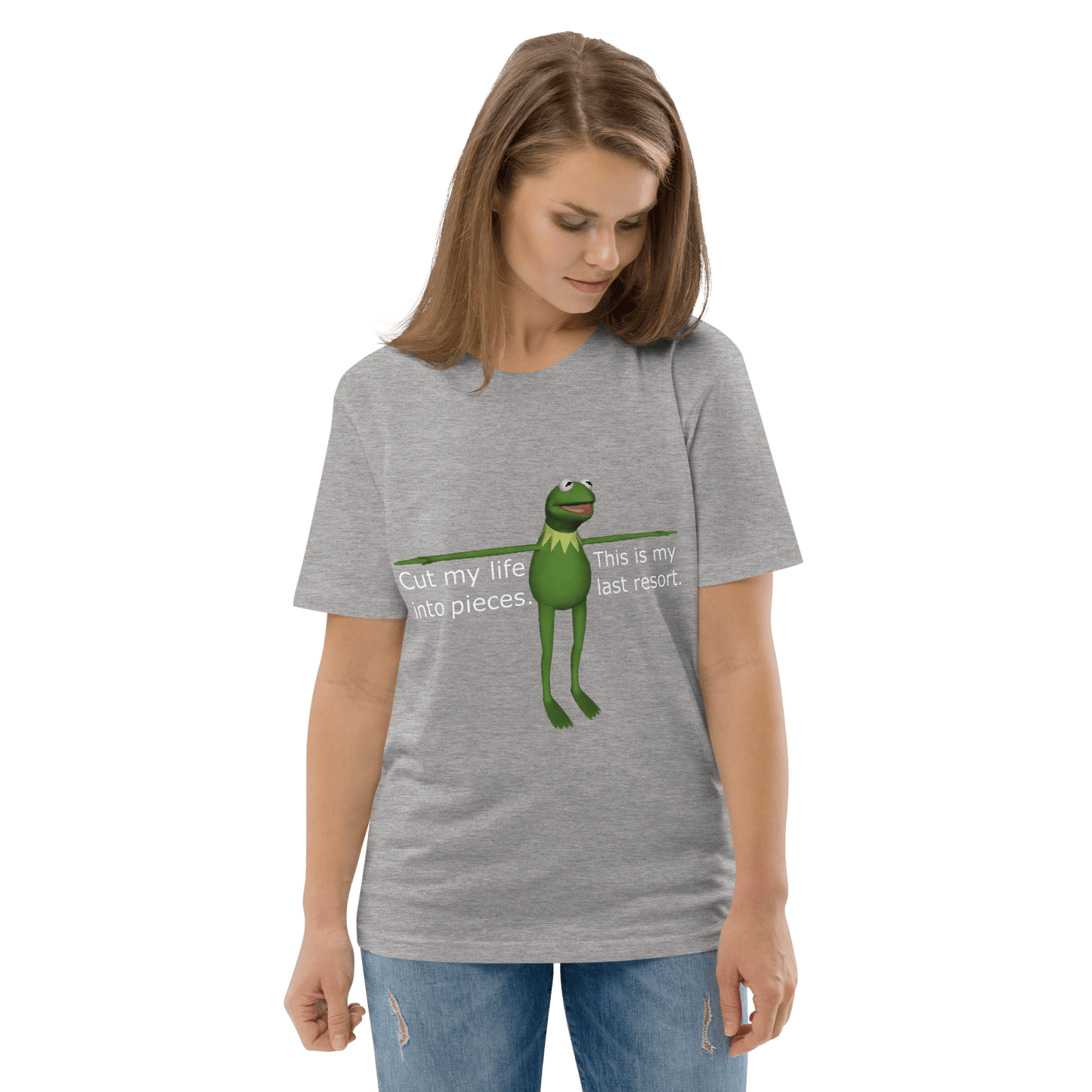 Frog Meme Premium Organic T-Shirt Meme - Dark Heather Grey | Shirtposting