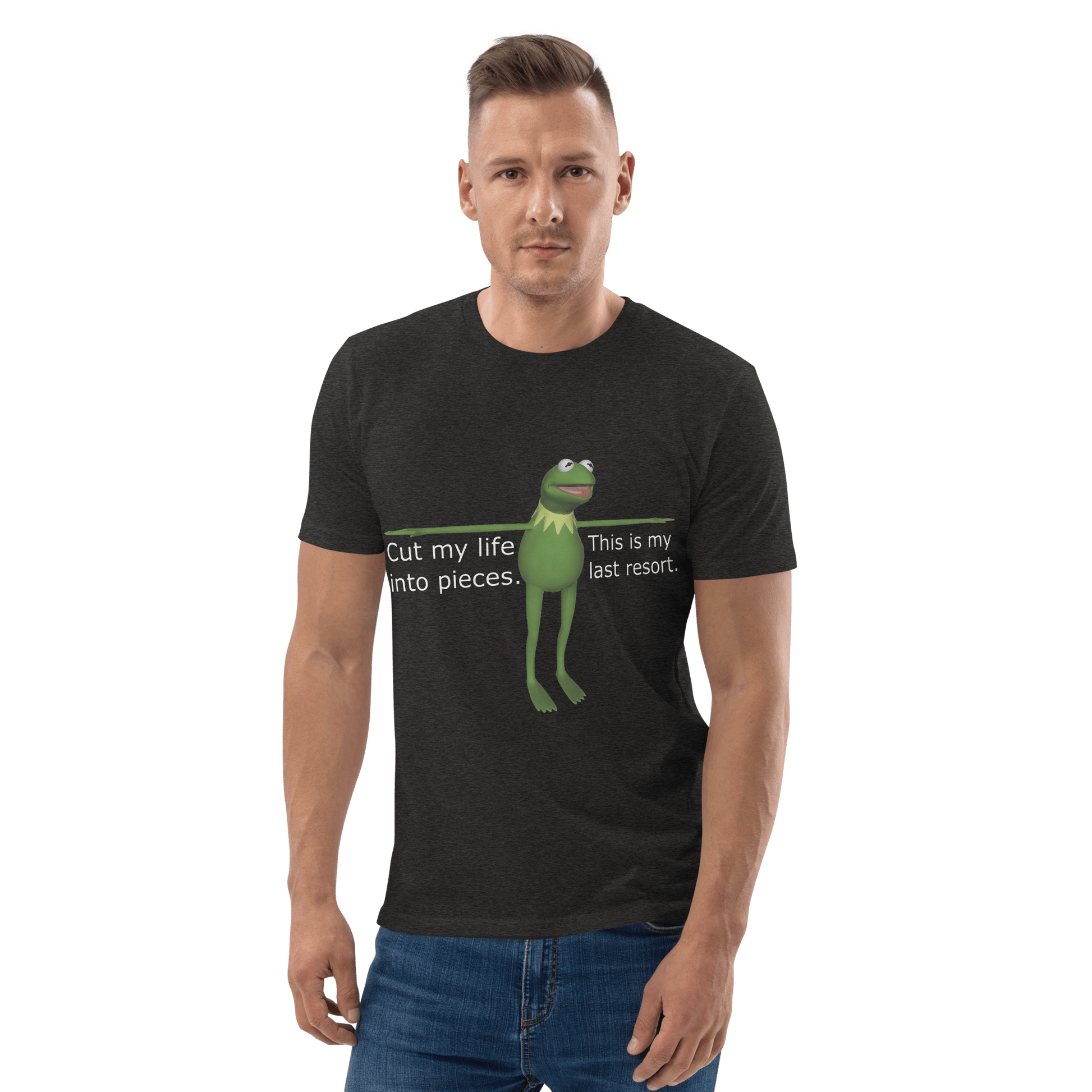Frog Meme Premium Organic T-Shirt Meme - Dark Heather Grey | Shirtposting