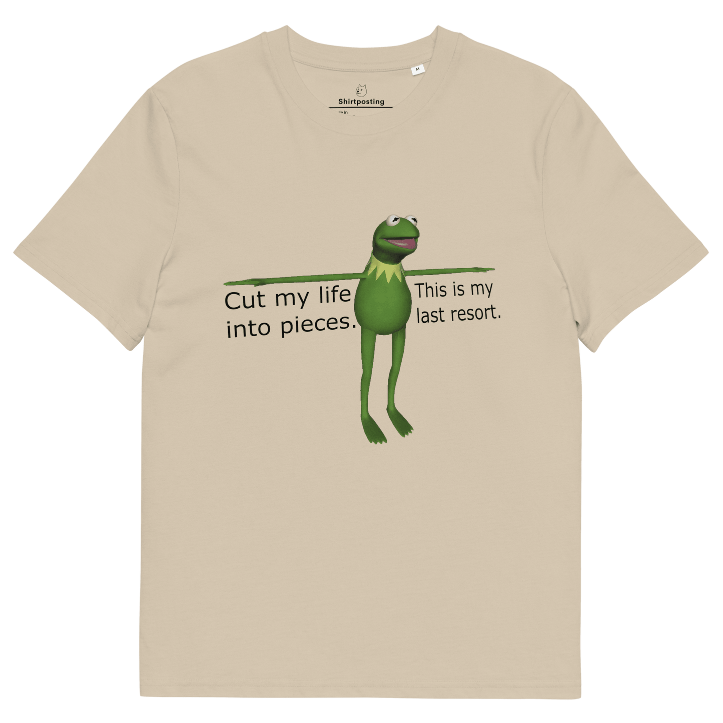 Frog Meme Premium Organic T-Shirt Meme - Desert Dust | Shirtposting