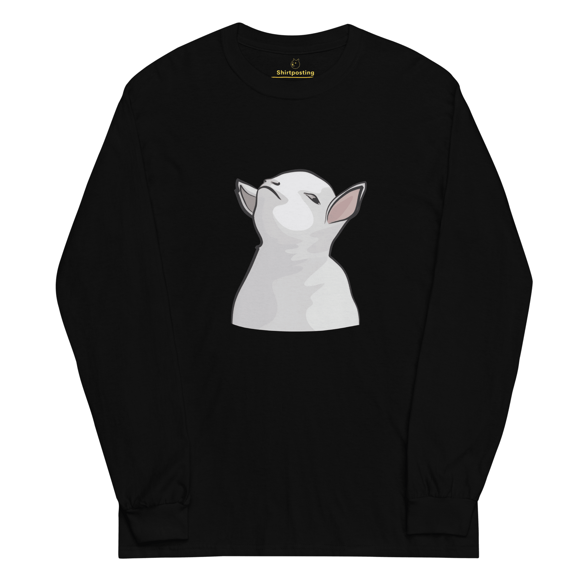 Goat Long Sleeve T-Shirt Meme - Black | Shirtposting