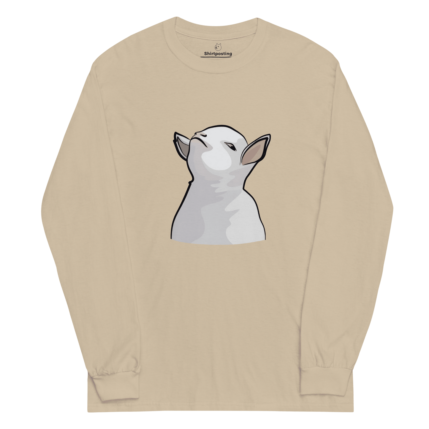 Goat Long Sleeve T-Shirt Meme - Sand | Shirtposting