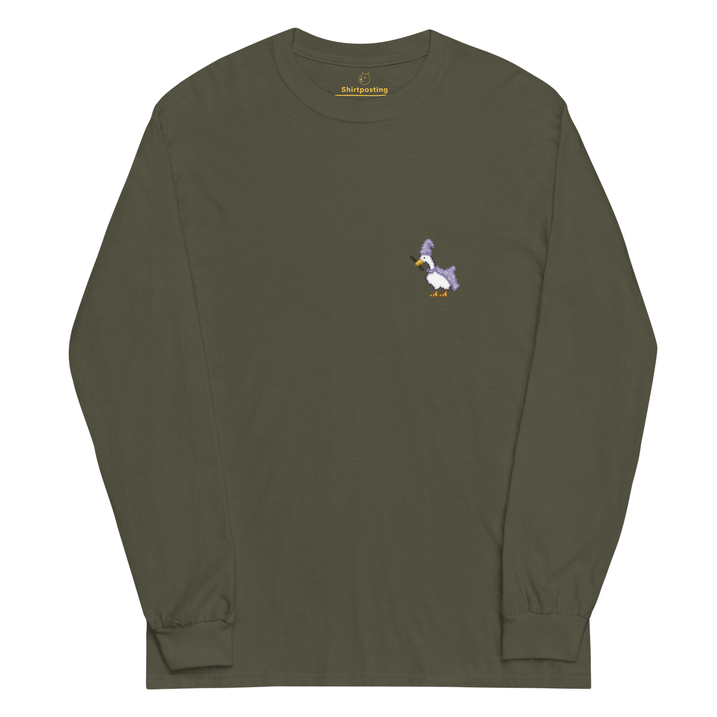 Goose Long Sleeve T-Shirt Meme - Military Green | Shirtposting