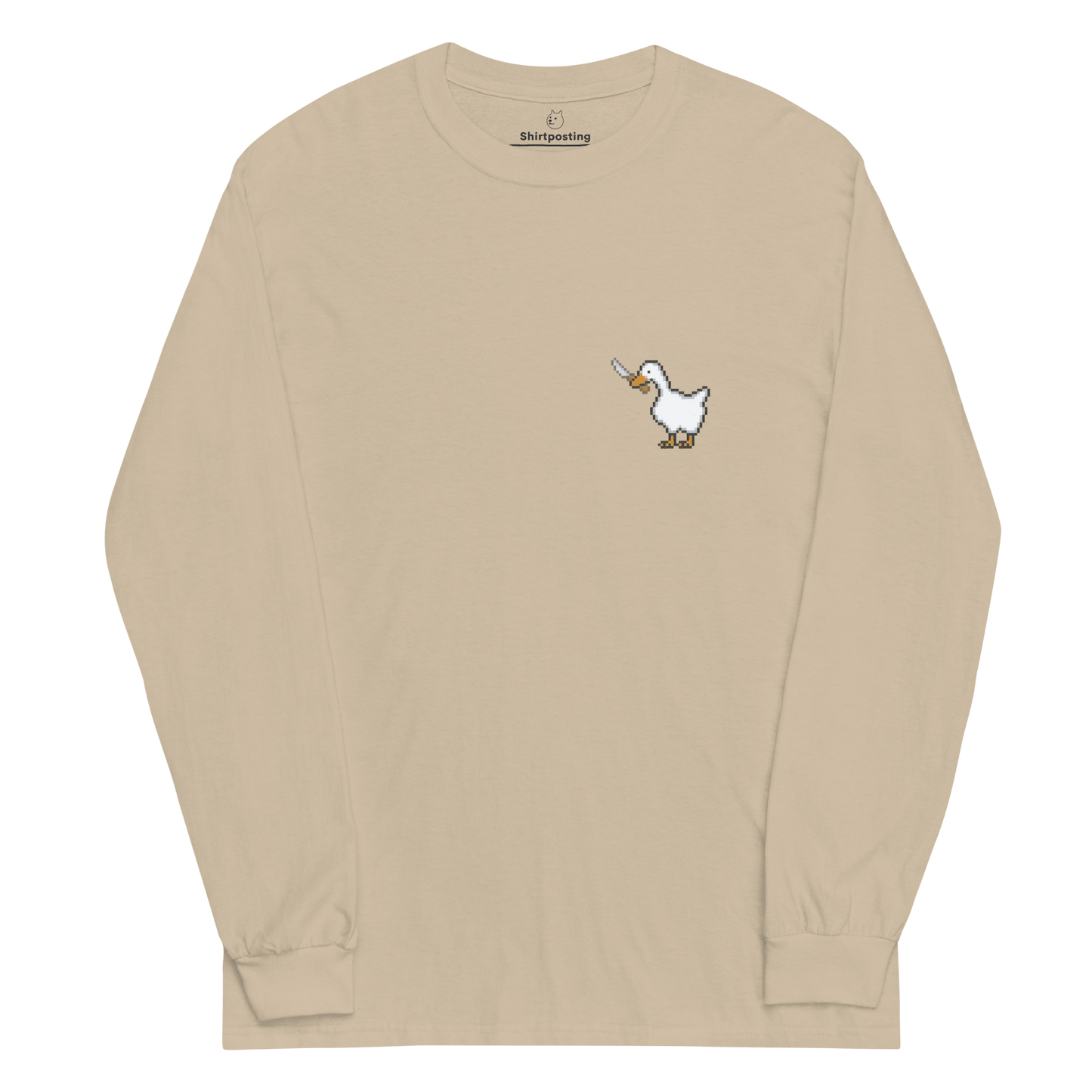 Goose Long Sleeve T-Shirt Meme - Sand | Shirtposting