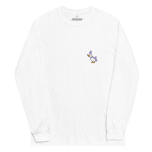 Goose Long Sleeve T-Shirt Meme - White | Shirtposting