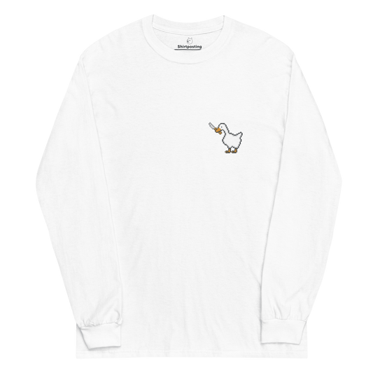 Goose Long Sleeve T-Shirt Meme - White | Shirtposting