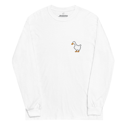 Goose Long Sleeve T-Shirt Meme - White | Shirtposting