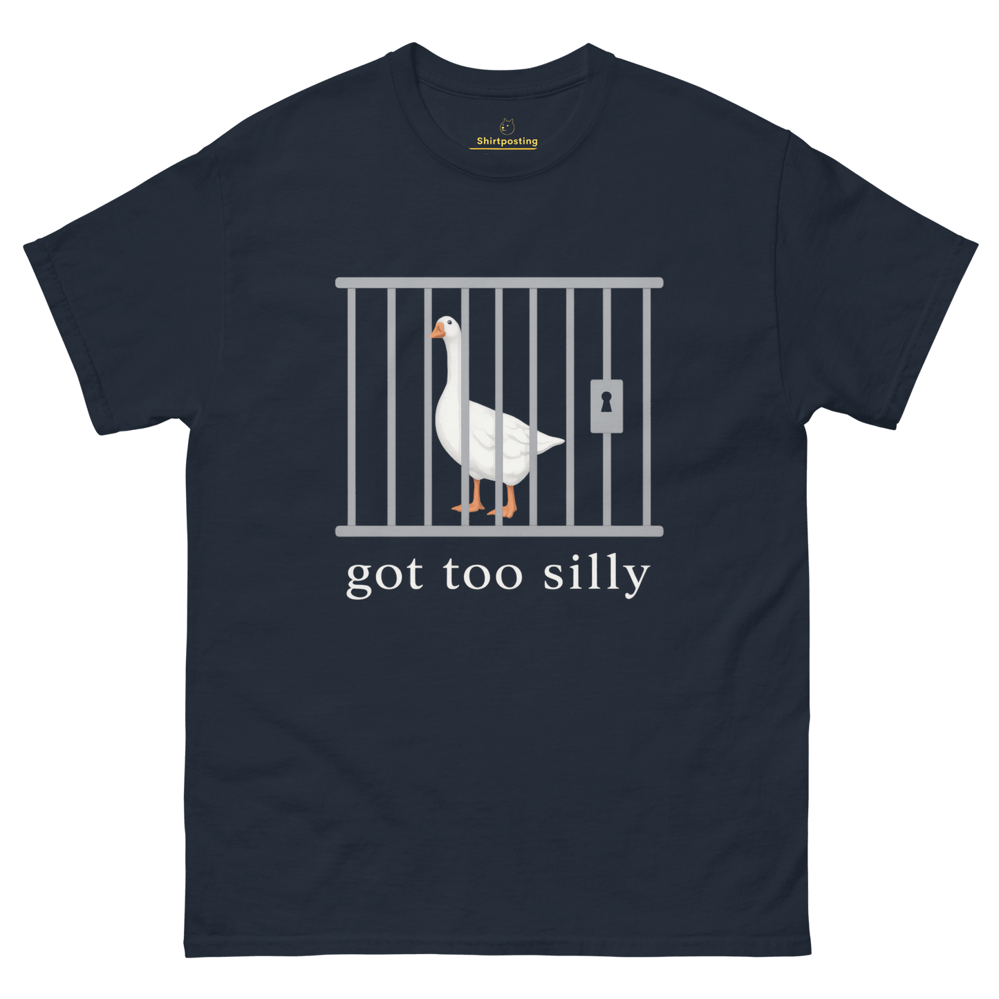 Got Too Silly Classic T-Shirt Meme - Navy | Shirtposting