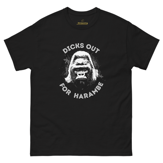Harambe Classic T-Shirt Meme - Black | Shirtposting