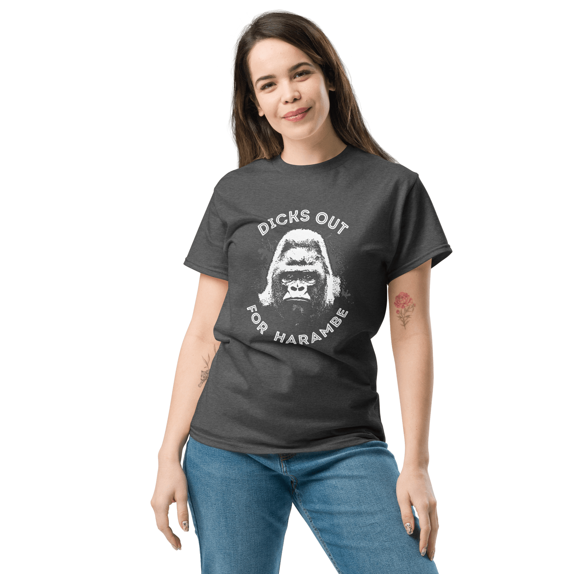 Harambe Classic T-Shirt Meme - Dark Heather | Shirtposting