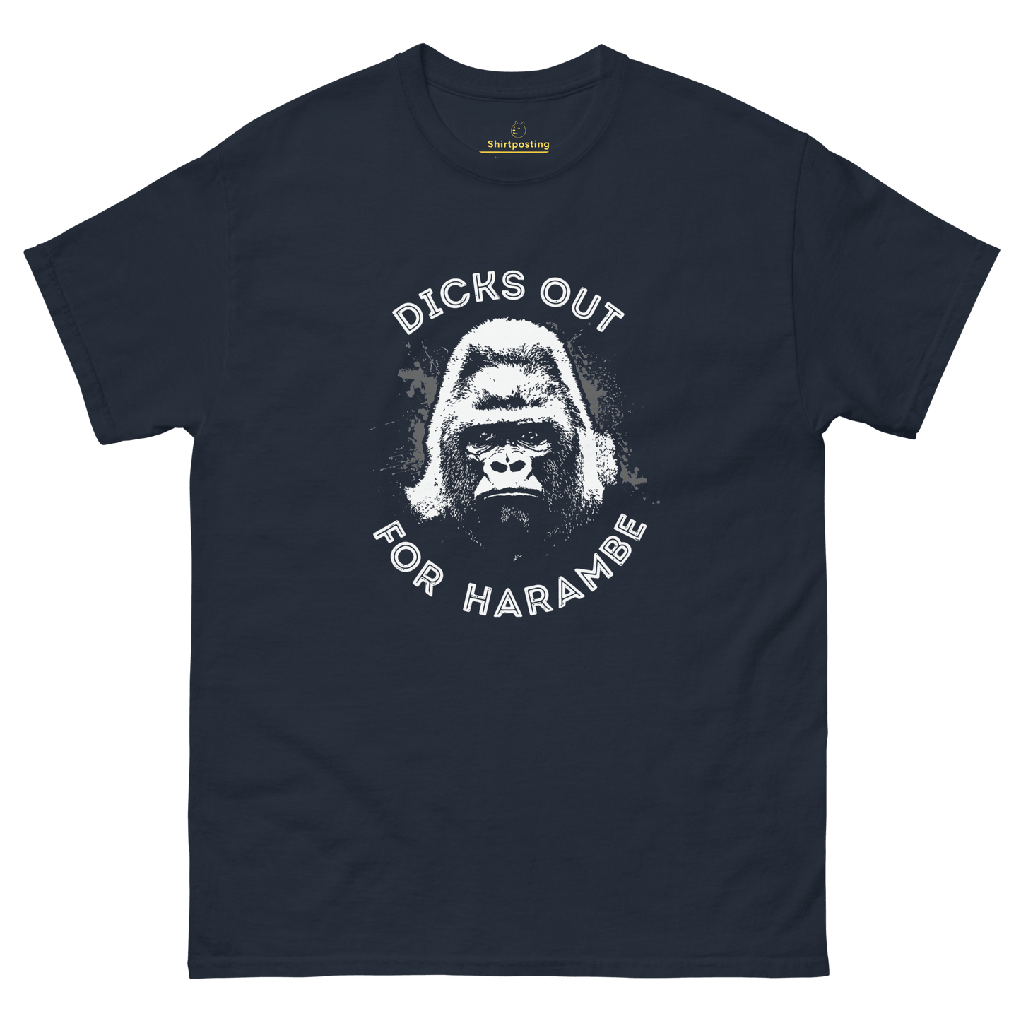 Harambe Classic T-Shirt Meme - Navy | Shirtposting