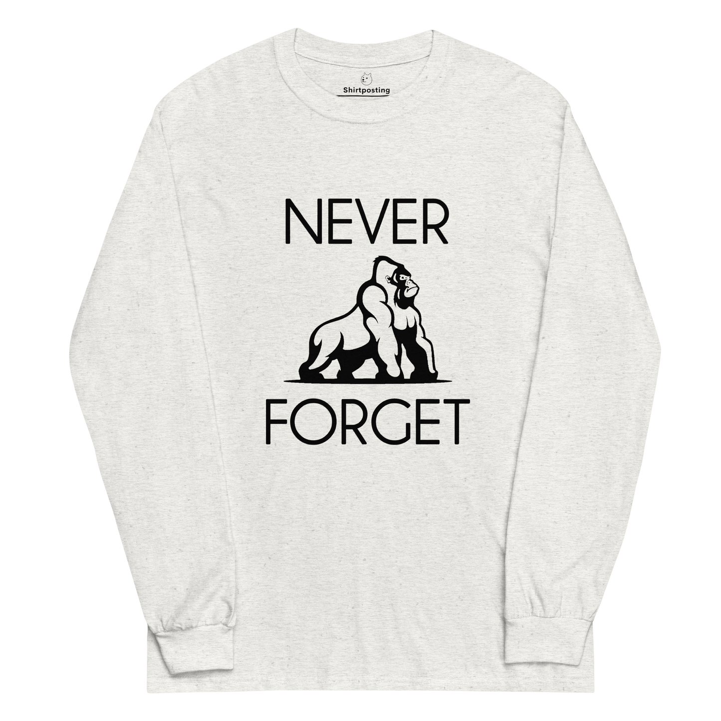 Harambe Long Sleeve T-Shirt Meme - Ash | Shirtposting