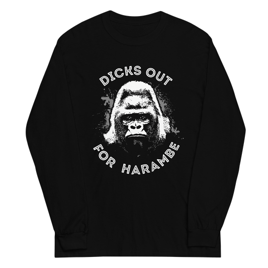 Harambe Long Sleeve T-Shirt Meme - Black | Shirtposting