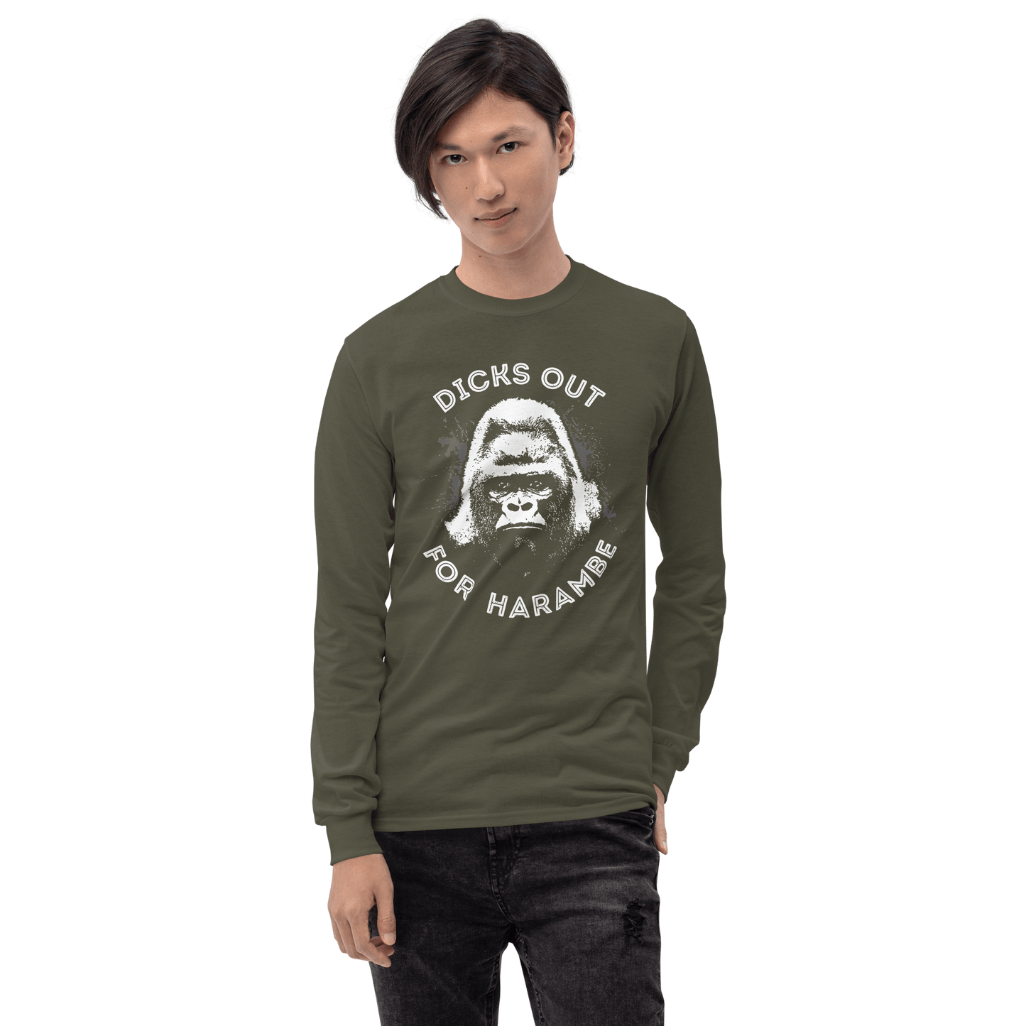 Harambe Long Sleeve T-Shirt Meme - Navy | Shirtposting
