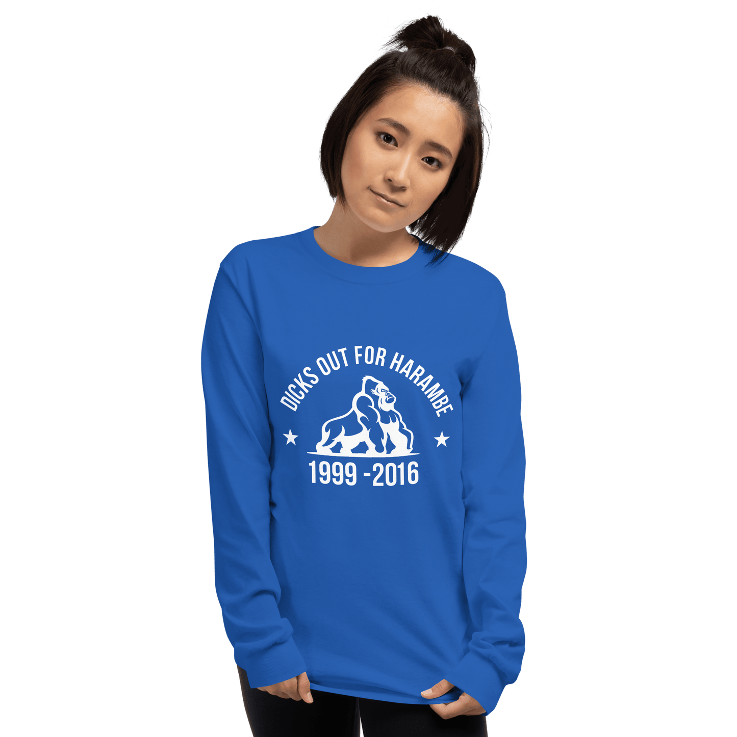 Harambe Long Sleeve T-Shirt Meme - Royal | Shirtposting