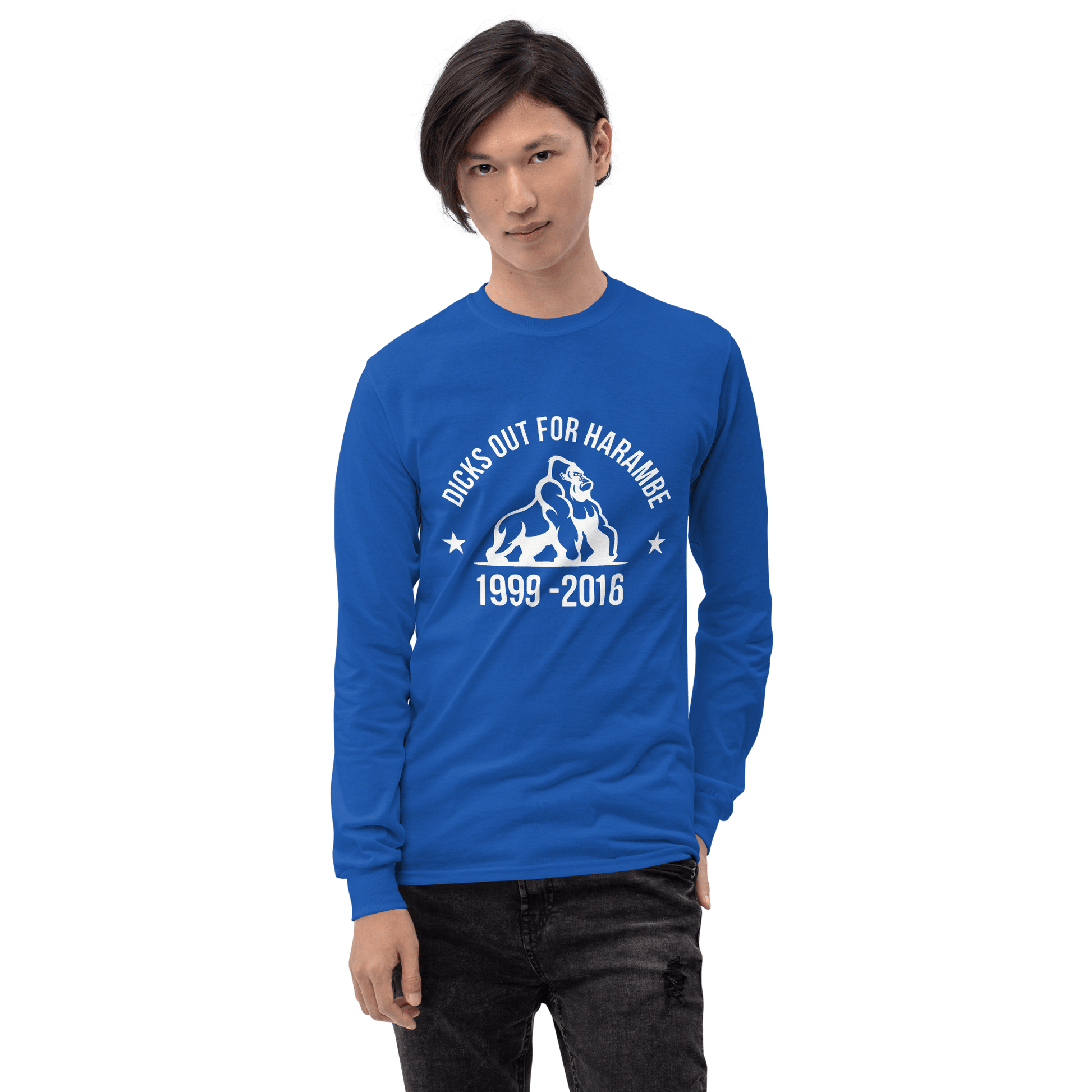 Harambe Long Sleeve T-Shirt Meme - Royal | Shirtposting